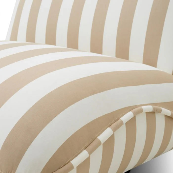 White RELAX Swivel Outdoor Armchair with Cream Accents