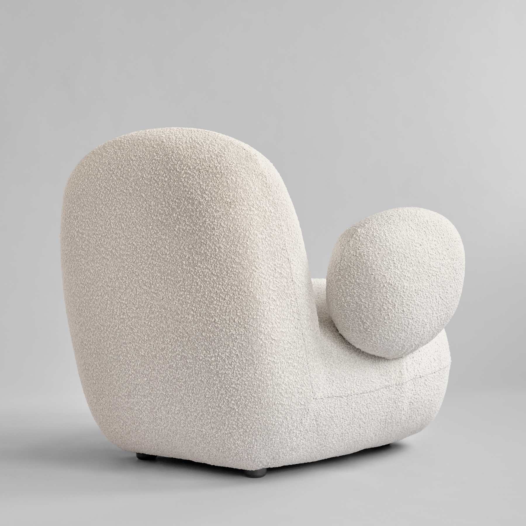 Křeslo TOE FLAT bílé bouclé
