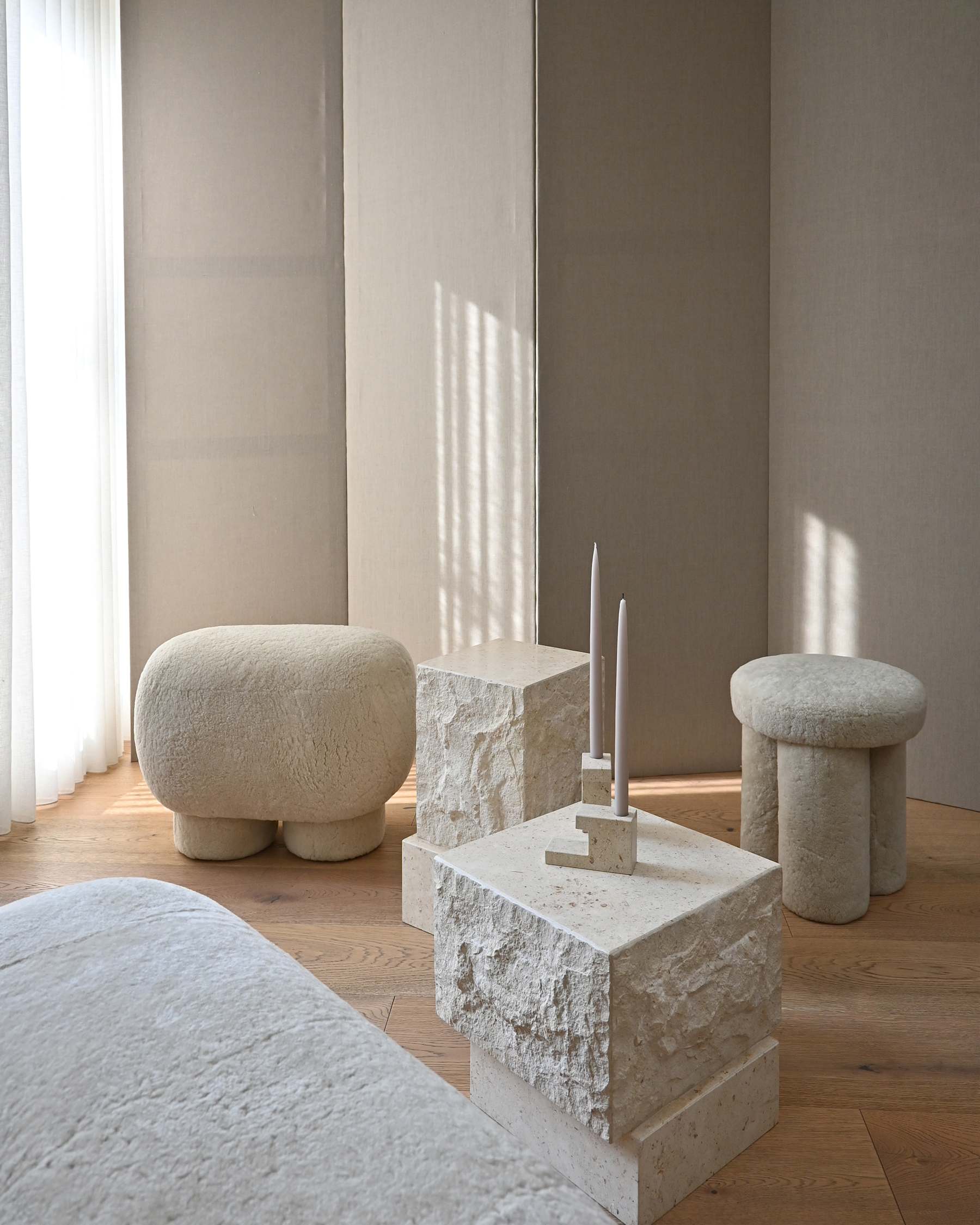 TEMPLE limestone coffee table