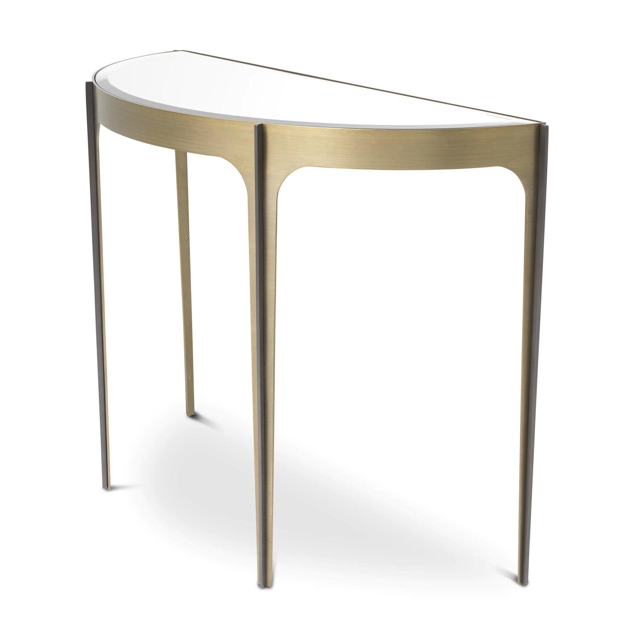 Konsola ARTEMISA szklany blat z mosiężną podstawą Eichholtz Eye on Design