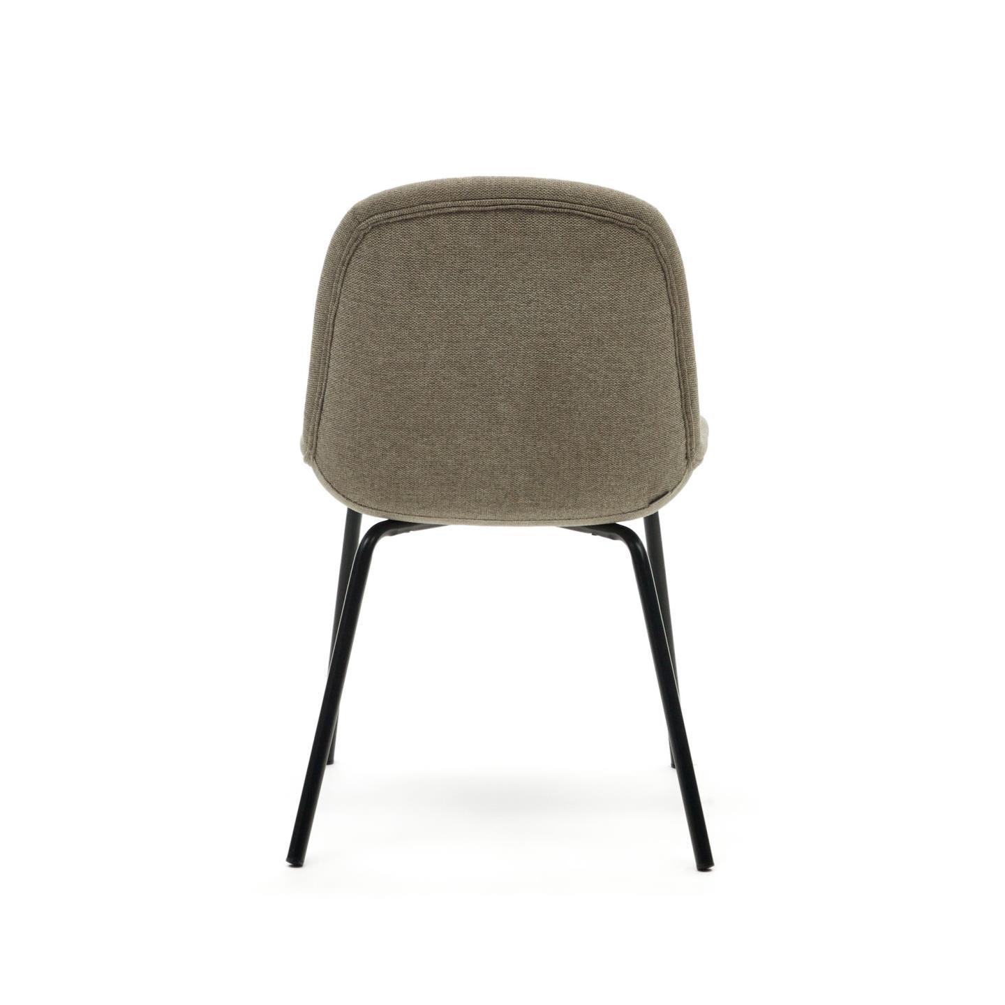 Krzesło AIMIN jasnobrązowy szenil z czarną podstawą La Forma Eye on Design