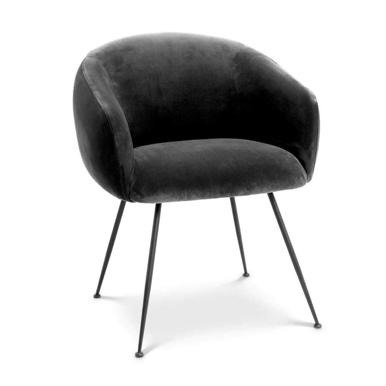 Krzesło aksamitne ELBURY czarny Eichholtz Eye on Design