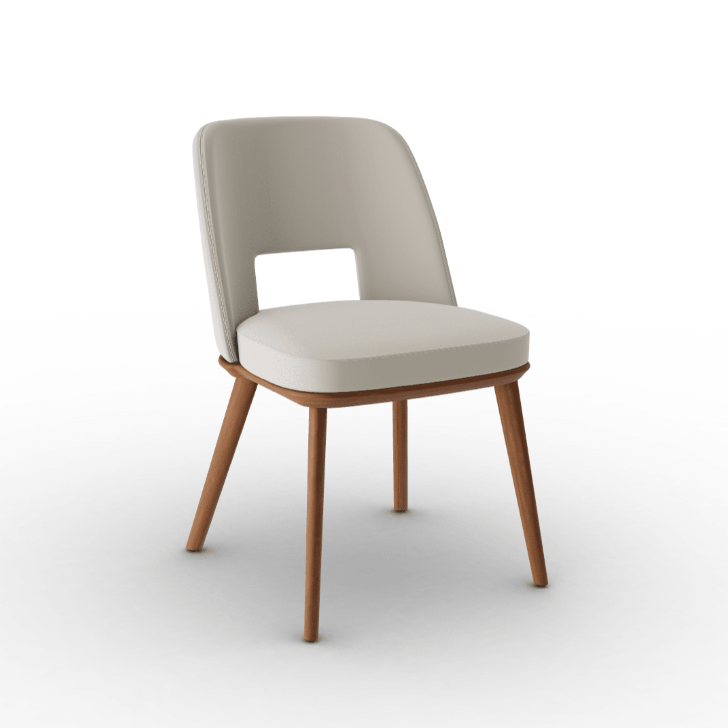 Krzesło aksamitne FOYER kremowy z drewnianą podstawą Calligaris orzech włoski Eye on Design