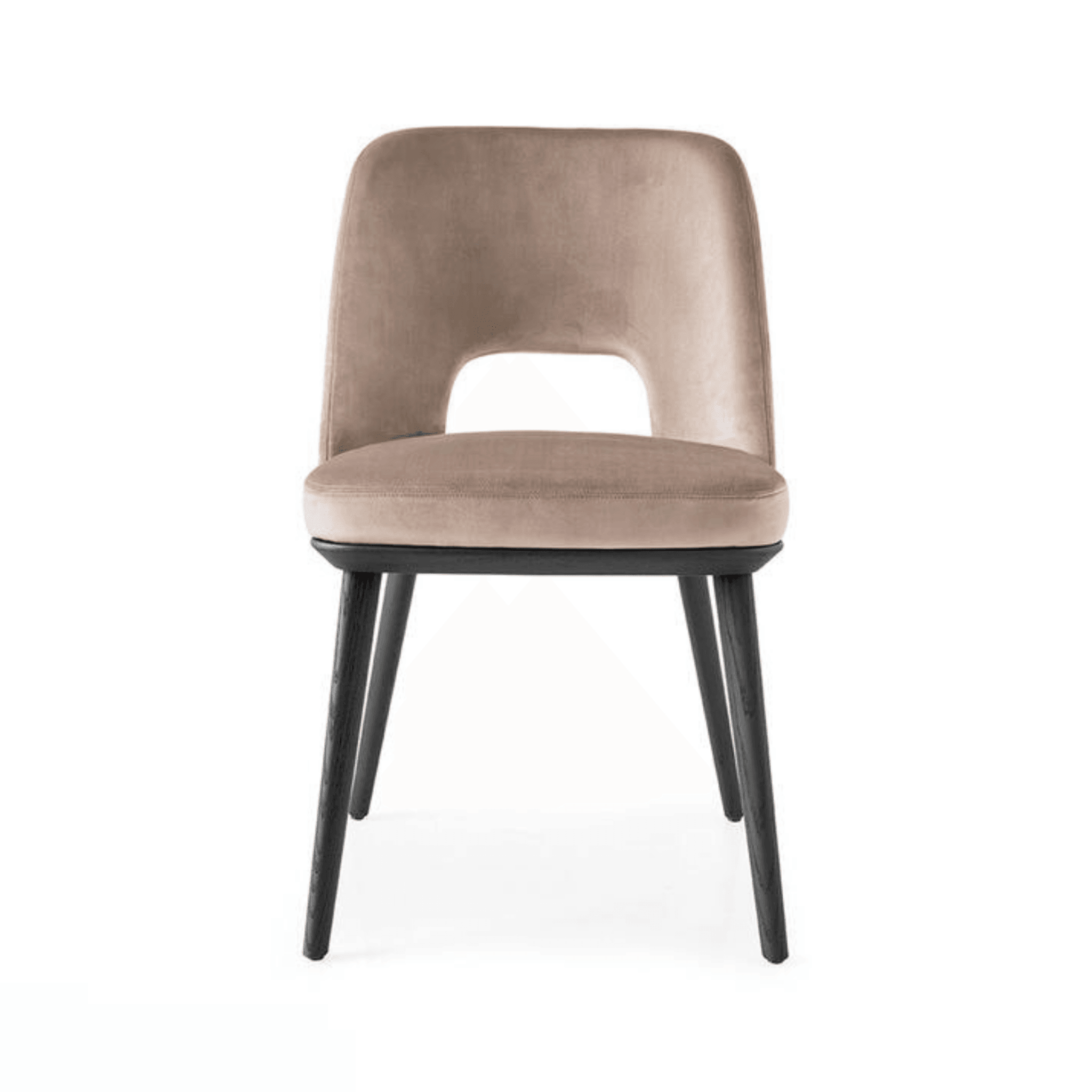 Krzesło aksamitne FOYER piaskowy z drewnianą podstawą Calligaris matowa czerń Eye on Design