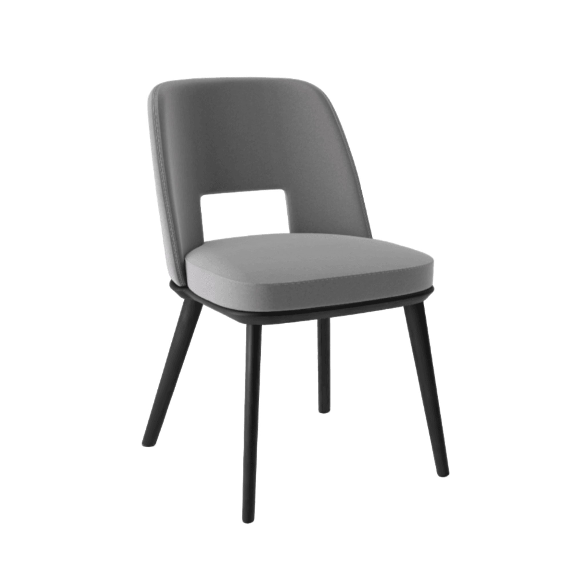 Krzesło aksamitne FOYER szary z drewnianą podstawą Calligaris matowa czerń Eye on Design