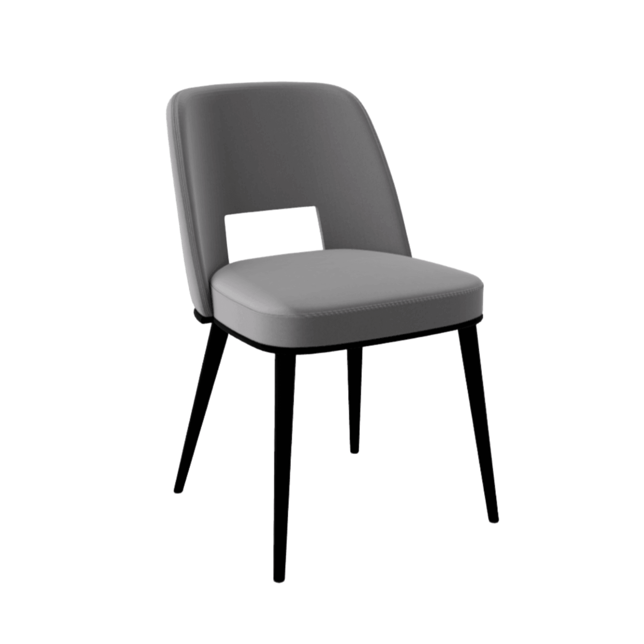 Krzesło aksamitne FOYER szary z metalową podstawą Calligaris matowa czerń Eye on Design