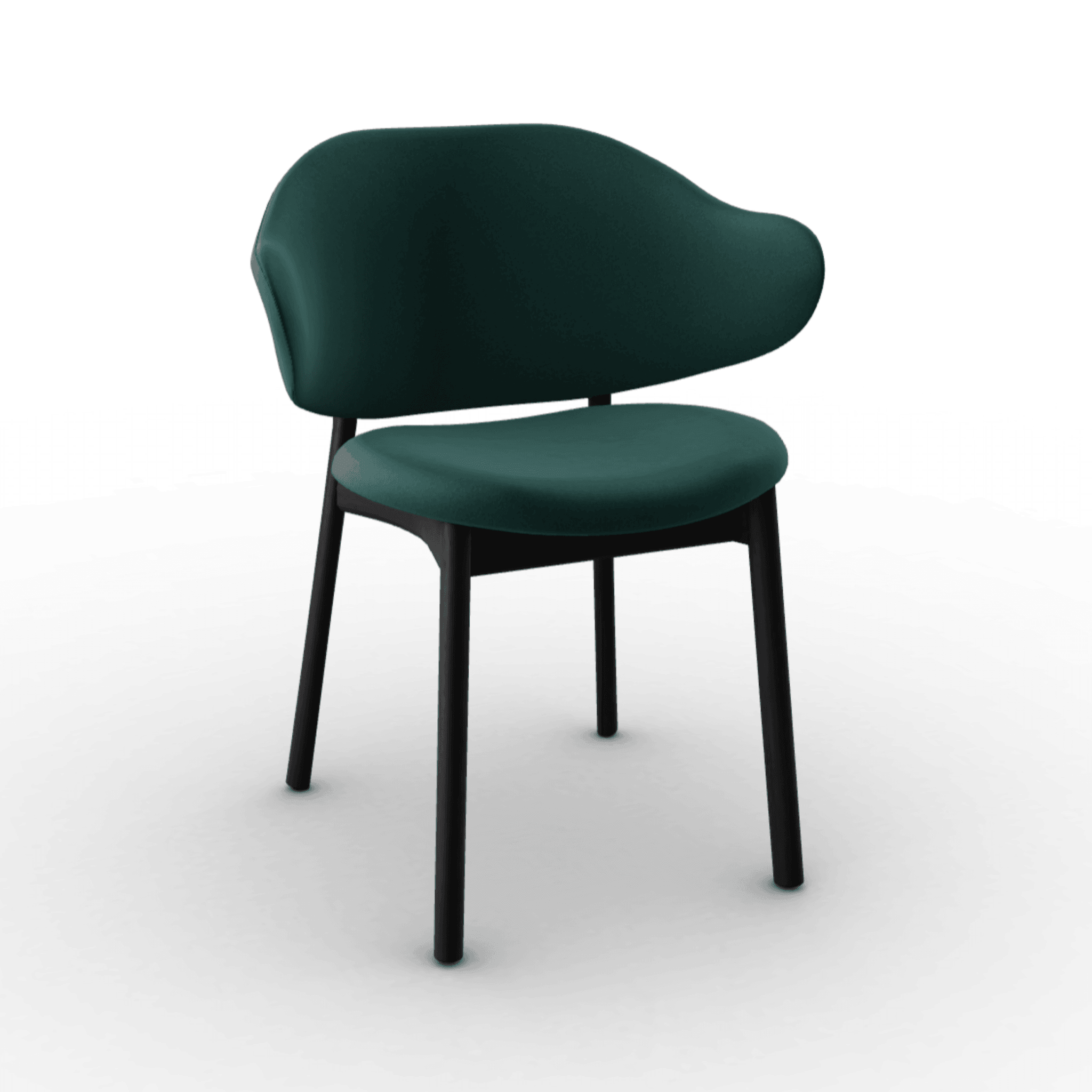Krzesło aksamitne HOLLY ciemnozielony z drewnianą podstawą Calligaris matowa czerń Eye on Design