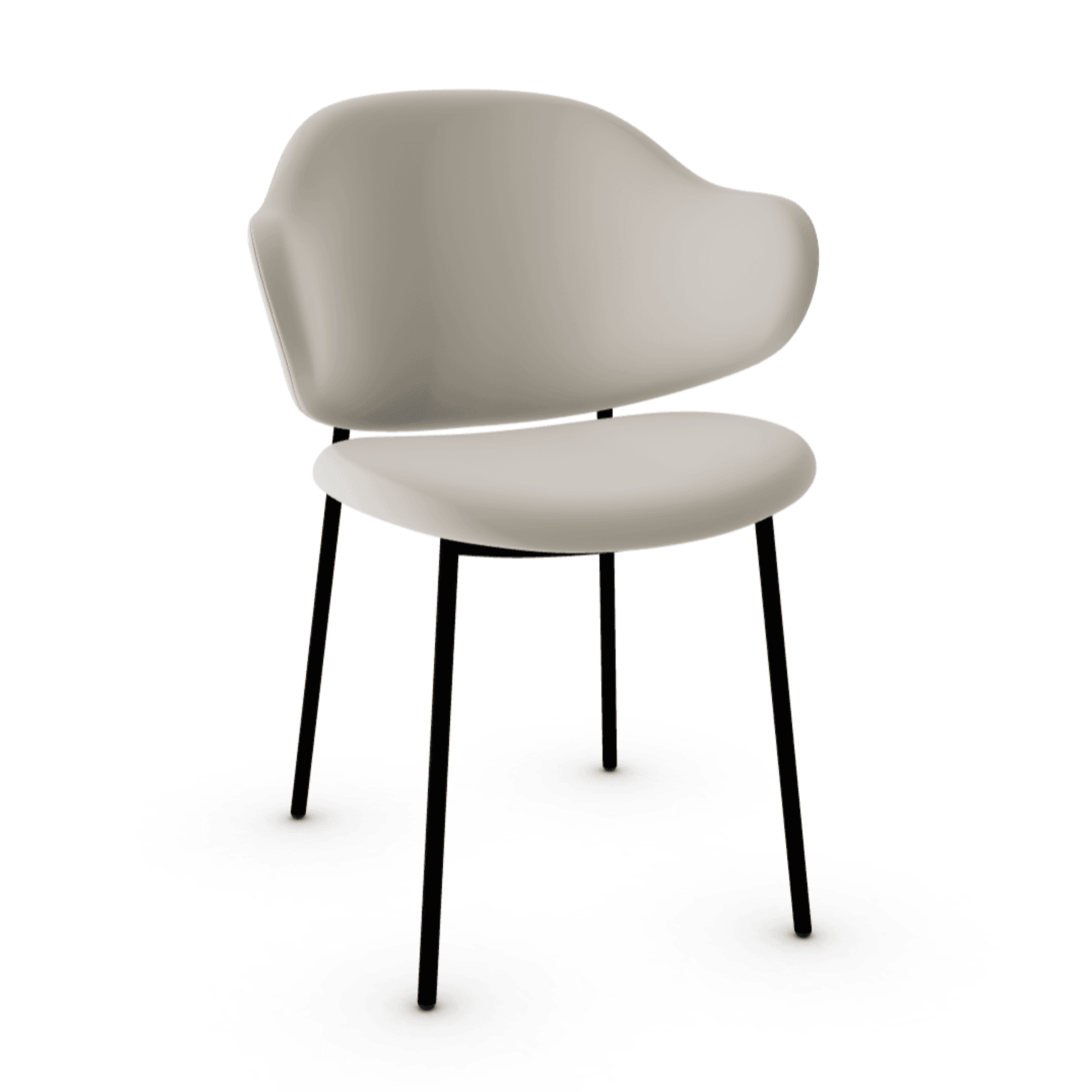 Krzesło aksamitne HOLLY kremowy z metalową podstawą Calligaris matowa czerń Eye on Design