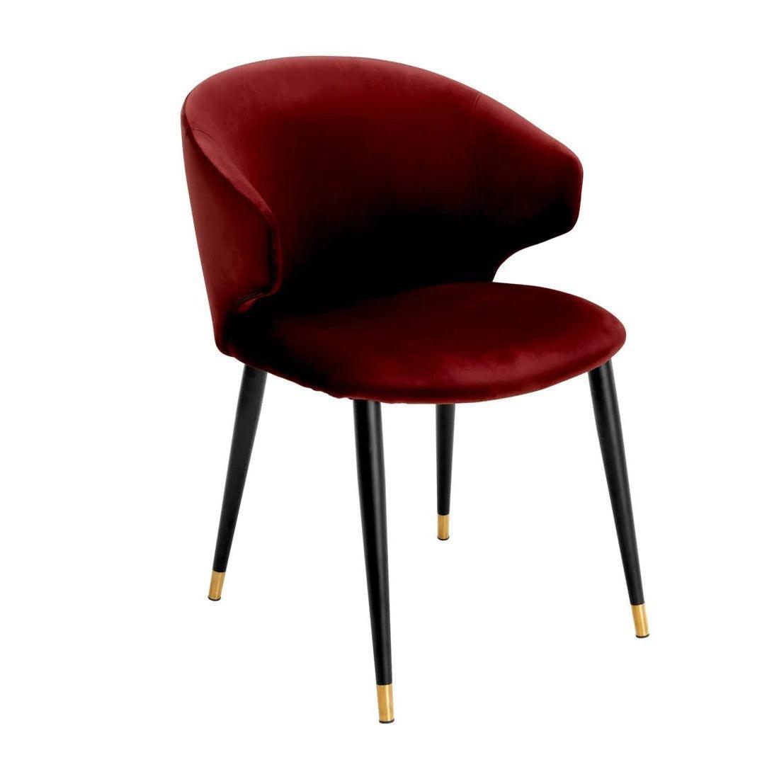 Krzesło aksamitne z podłokietnikami VOLANTE bordowy Eichholtz Eye on Design
