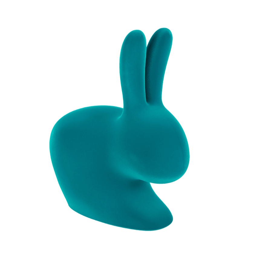 Krzesło BABY RABBIT VELVET turkusowy Qeeboo Eye on Design