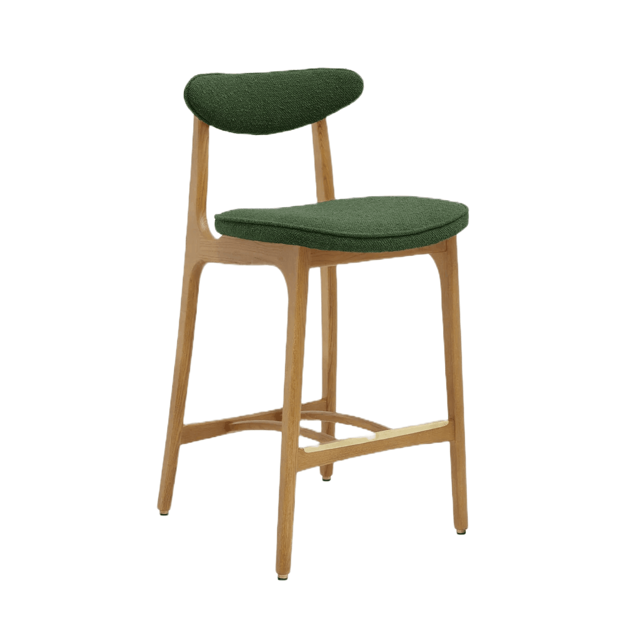 Krzesło barowe 200-190 zielony w tkaninie Boucle Bottle Green 366 concept Eye on Design