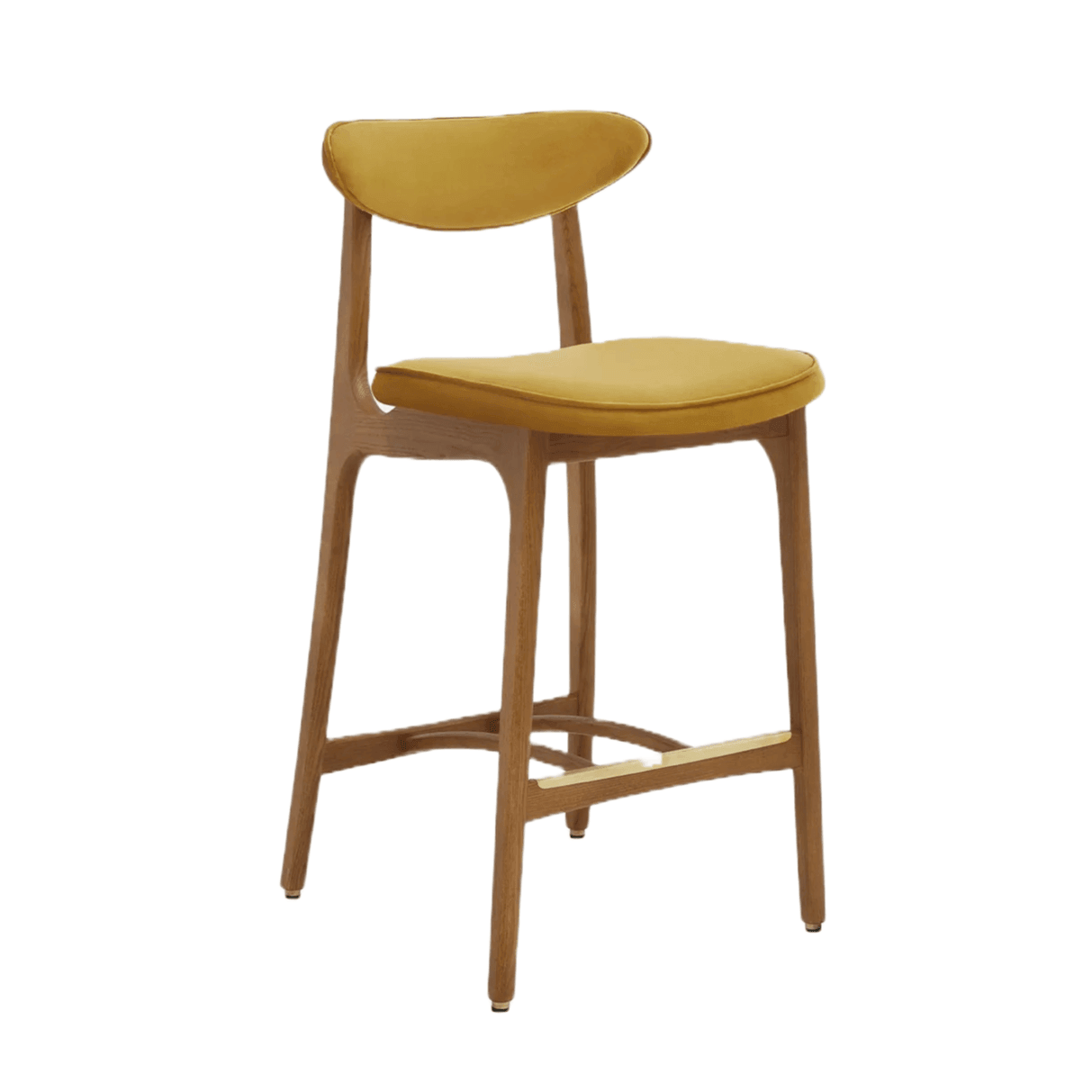 Krzesło barowe 200-190 żółty w tkaninie Shine Velvet Mustard 366 concept Eye on Design