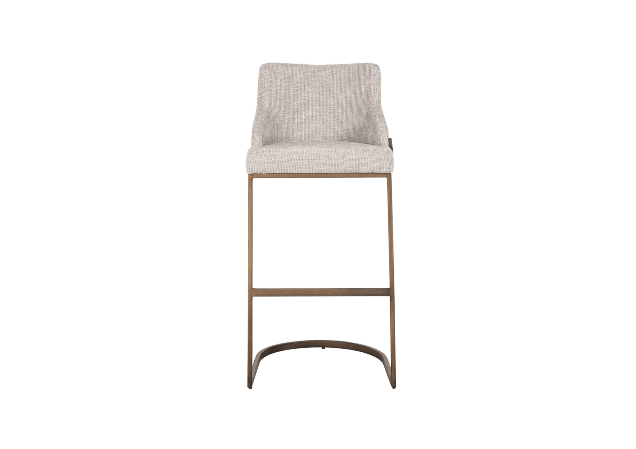 Krzesło barowe BOLTON jasnoszary z mosiężną podstawą Richmond Interiors Eye on Design