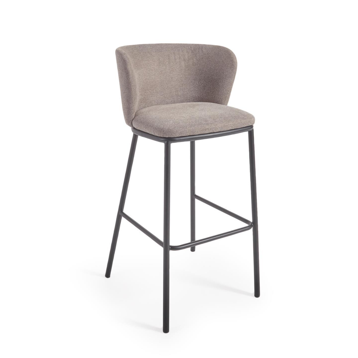 Krzesło barowe CISELIA jasnobrązowy szenil La Forma 75 cm Eye on Design