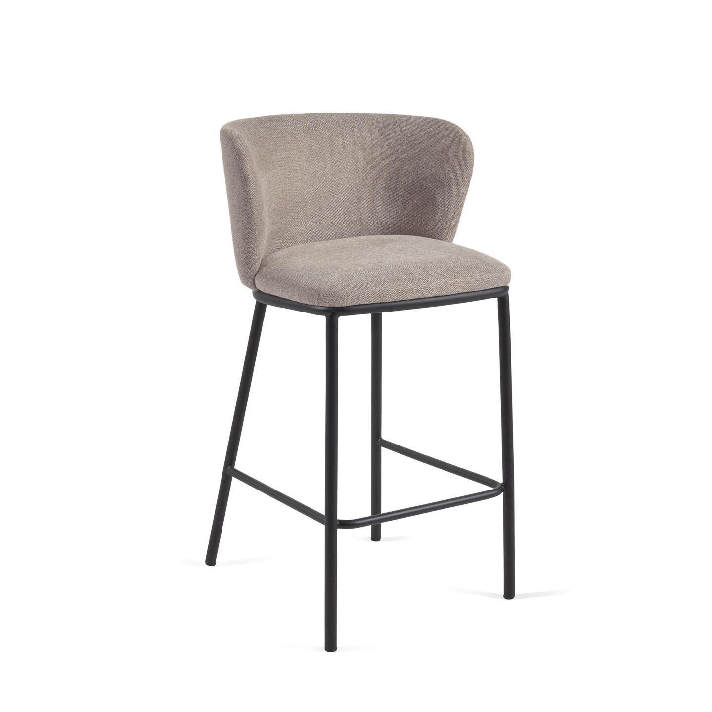 Krzesło barowe CISELIA jasnobrązowy szenil La Forma 65 cm Eye on Design