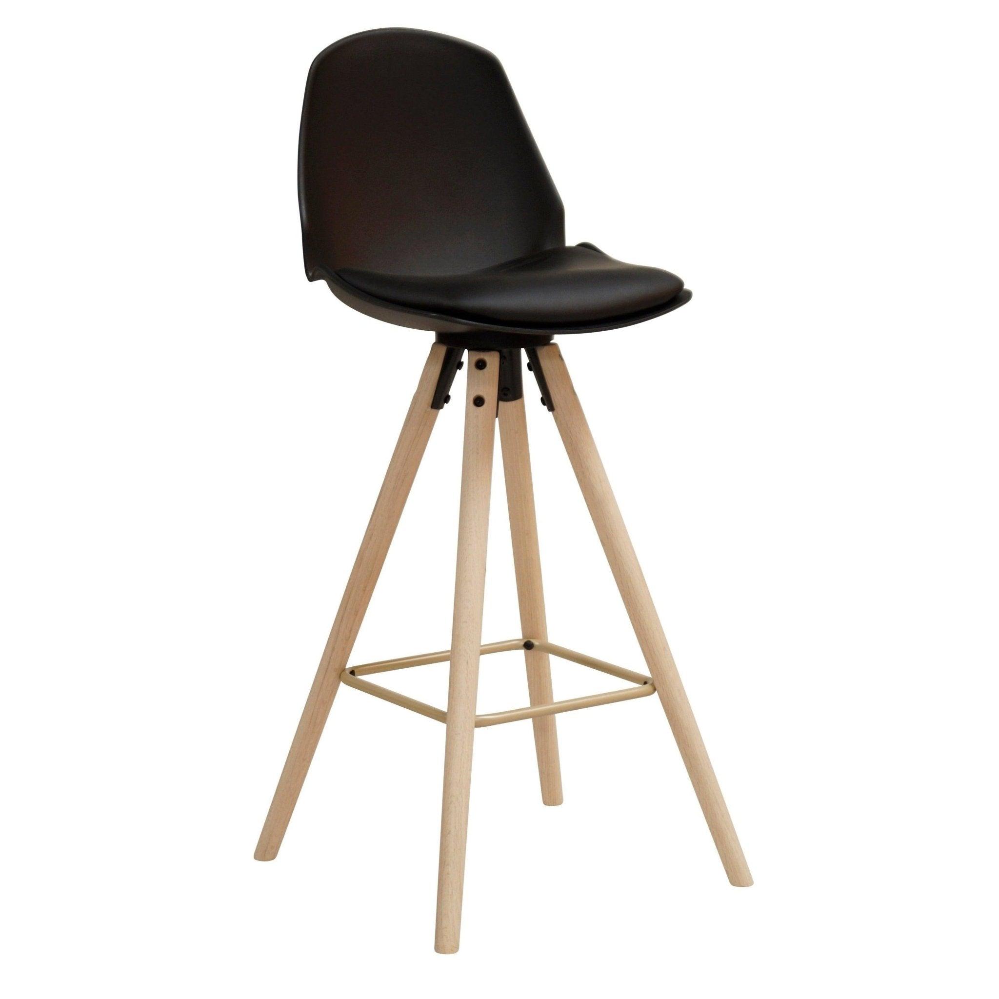 Krzesło barowe EEVI ekoskóra czarna Actona Eye on Design