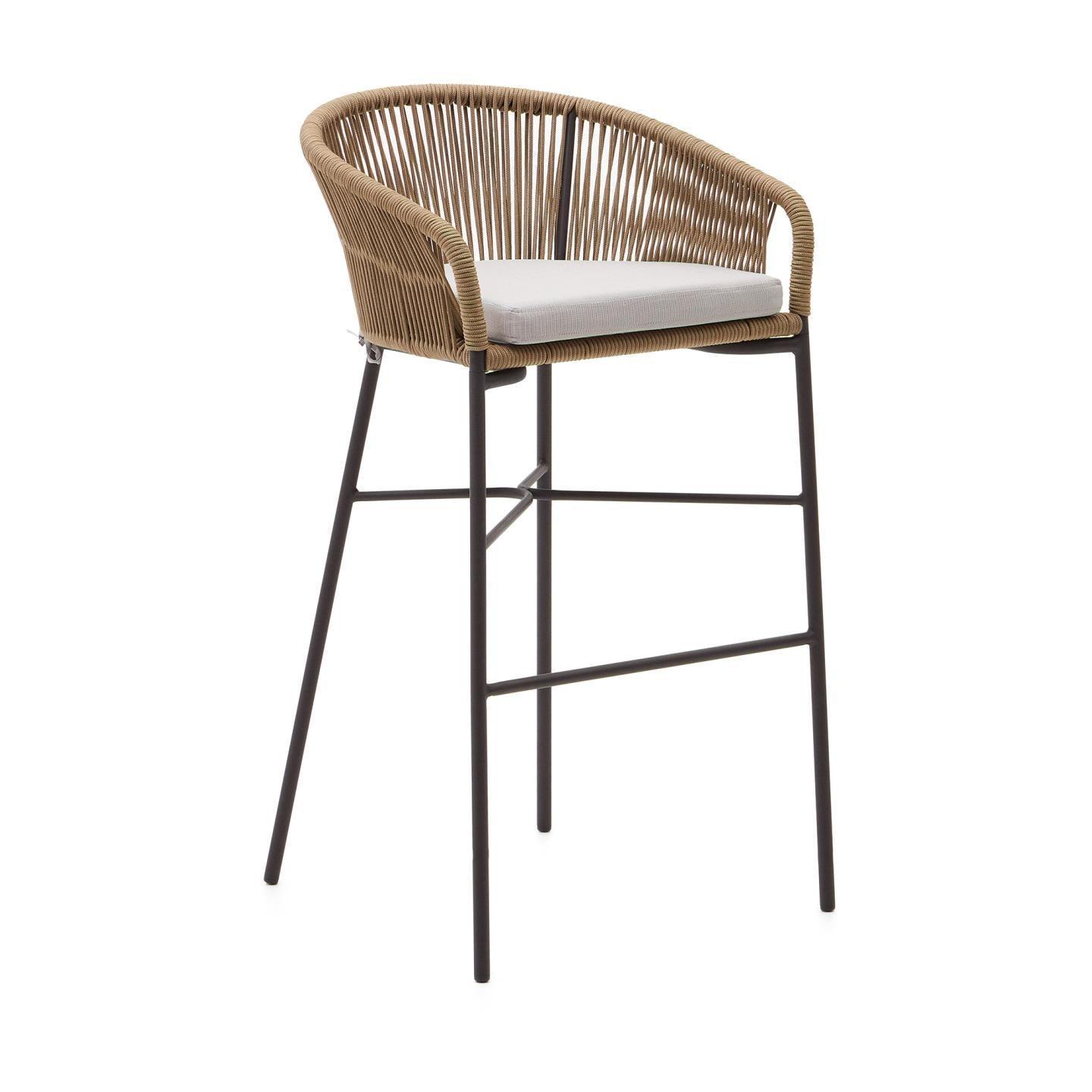Krzesło barowe ogrodowe YANET beżowy La Forma 80 cm Eye on Design