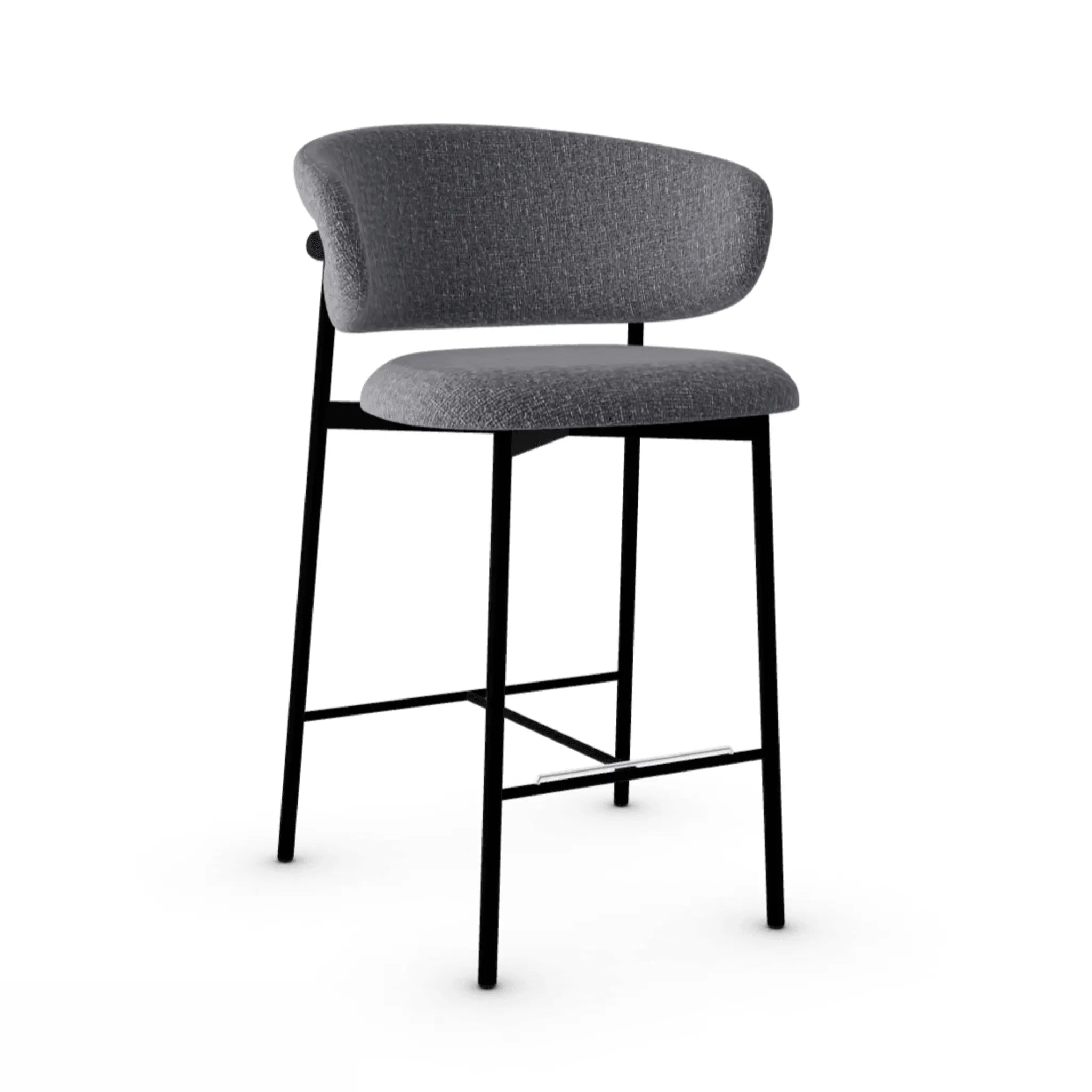 Krzesło barowe OLEANDRO boucle antracytowy z metalową podstawą – Calligaris