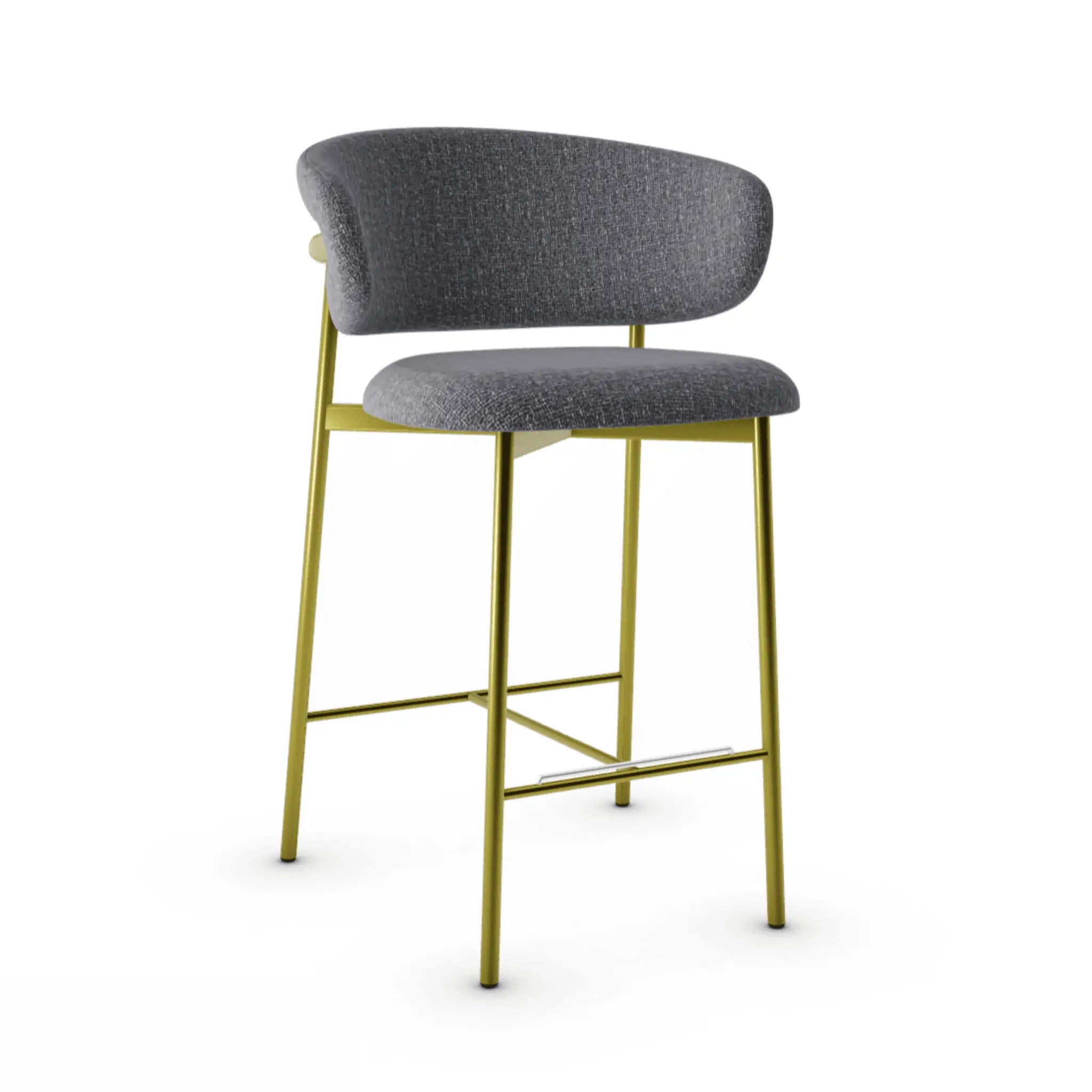 Krzesło barowe OLEANDRO boucle antracytowy z metalową podstawą, marka Calligaris