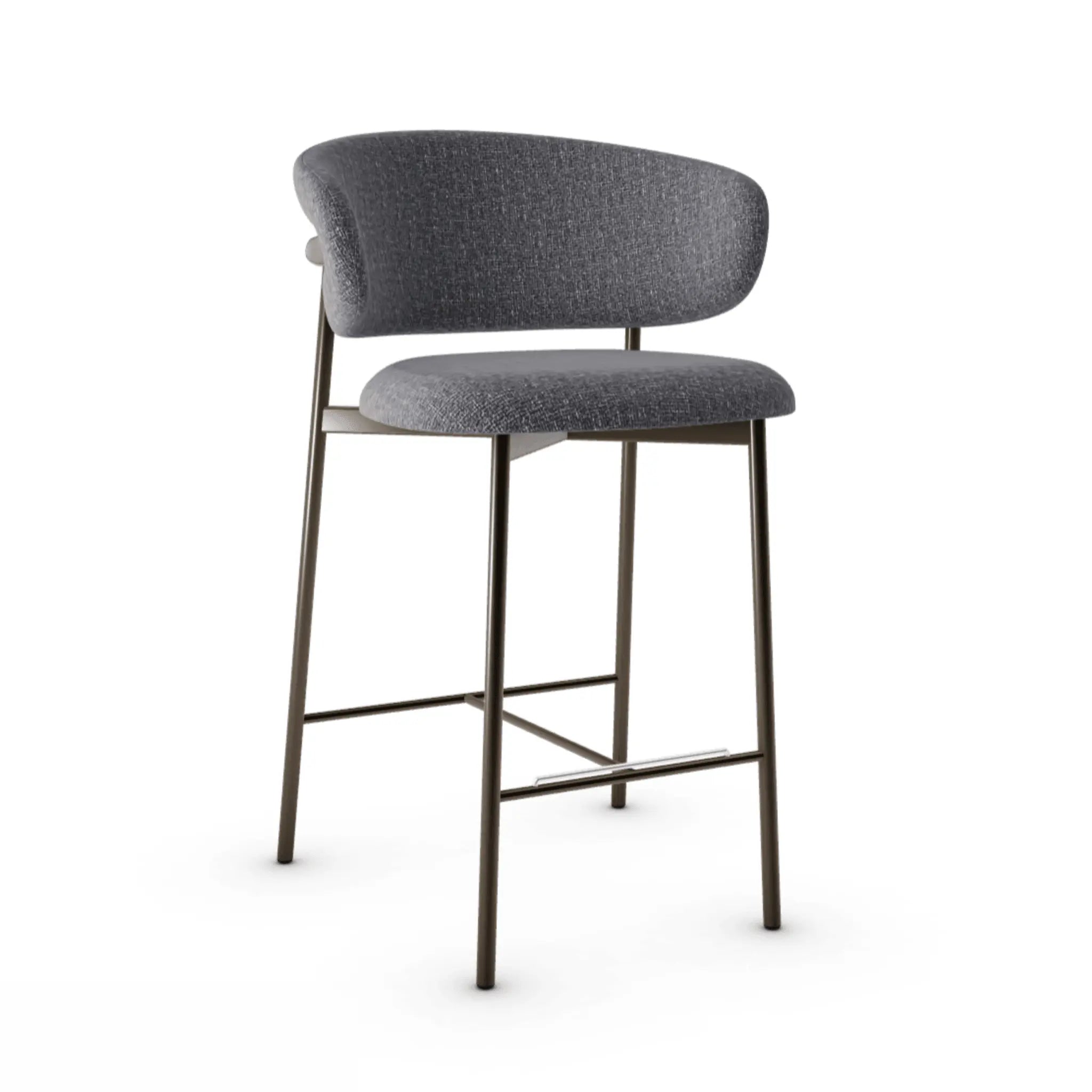 Krzesło barowe OLEANDRO boucle antracytowy z metalową podstawą – Calligaris
