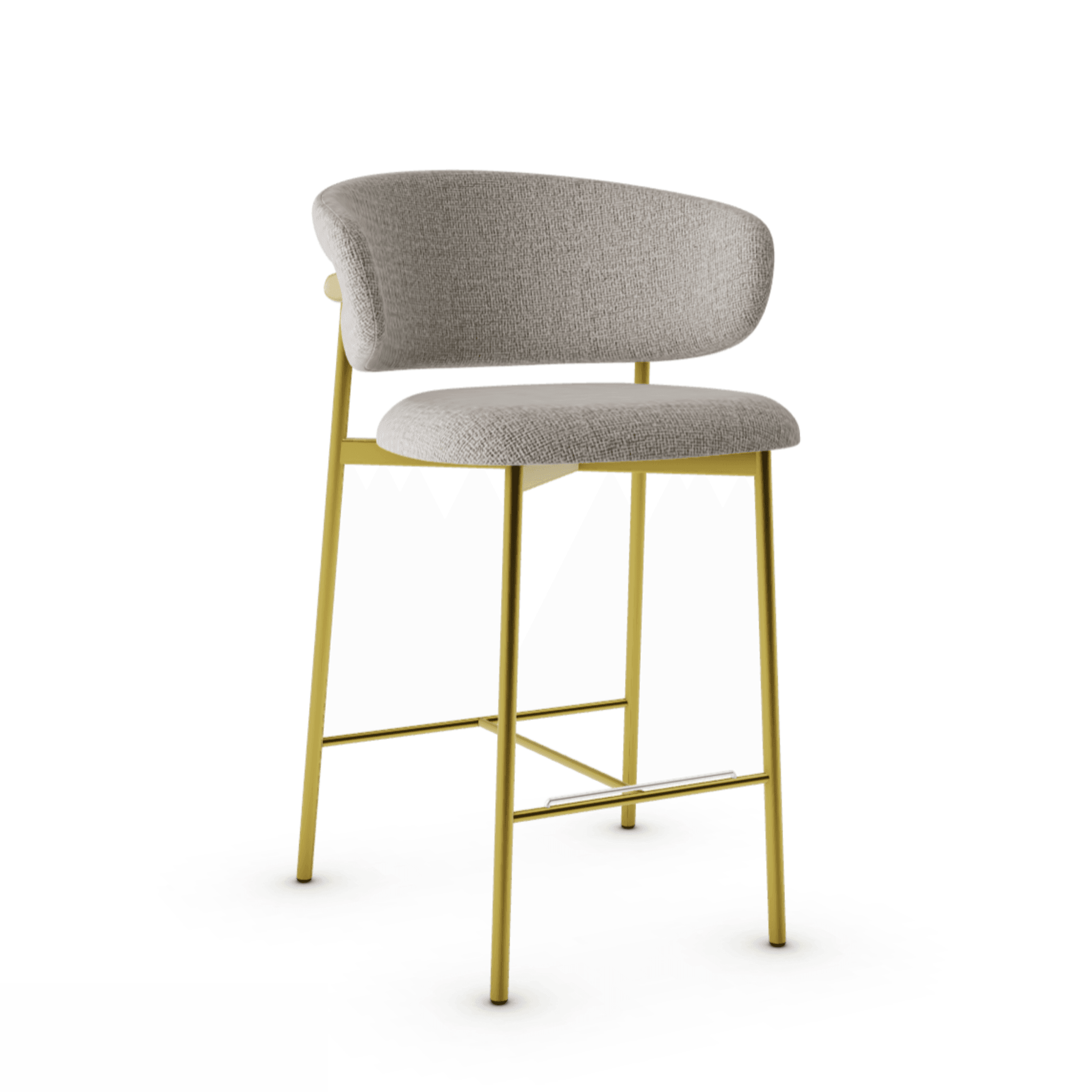 Krzesło barowe OLEANDRO boucle beżowy z metalową podstawą – Calligaris