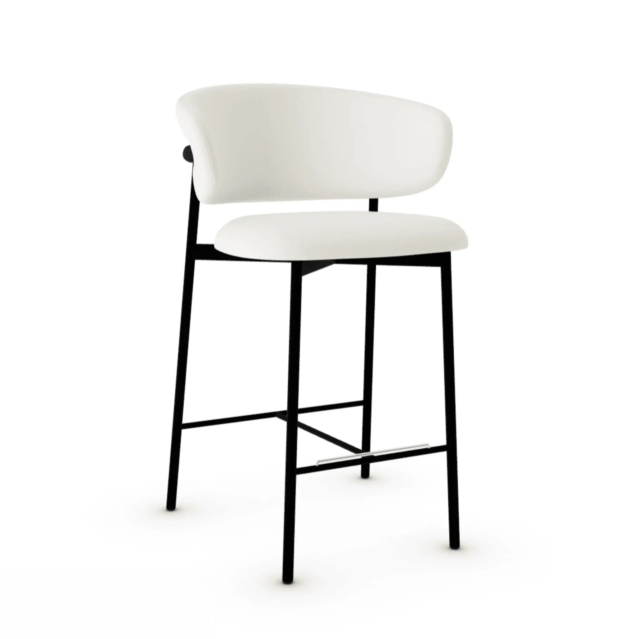 Krzesło barowe OLEANDRO boucle kremowy z metalową podstawą – Calligaris