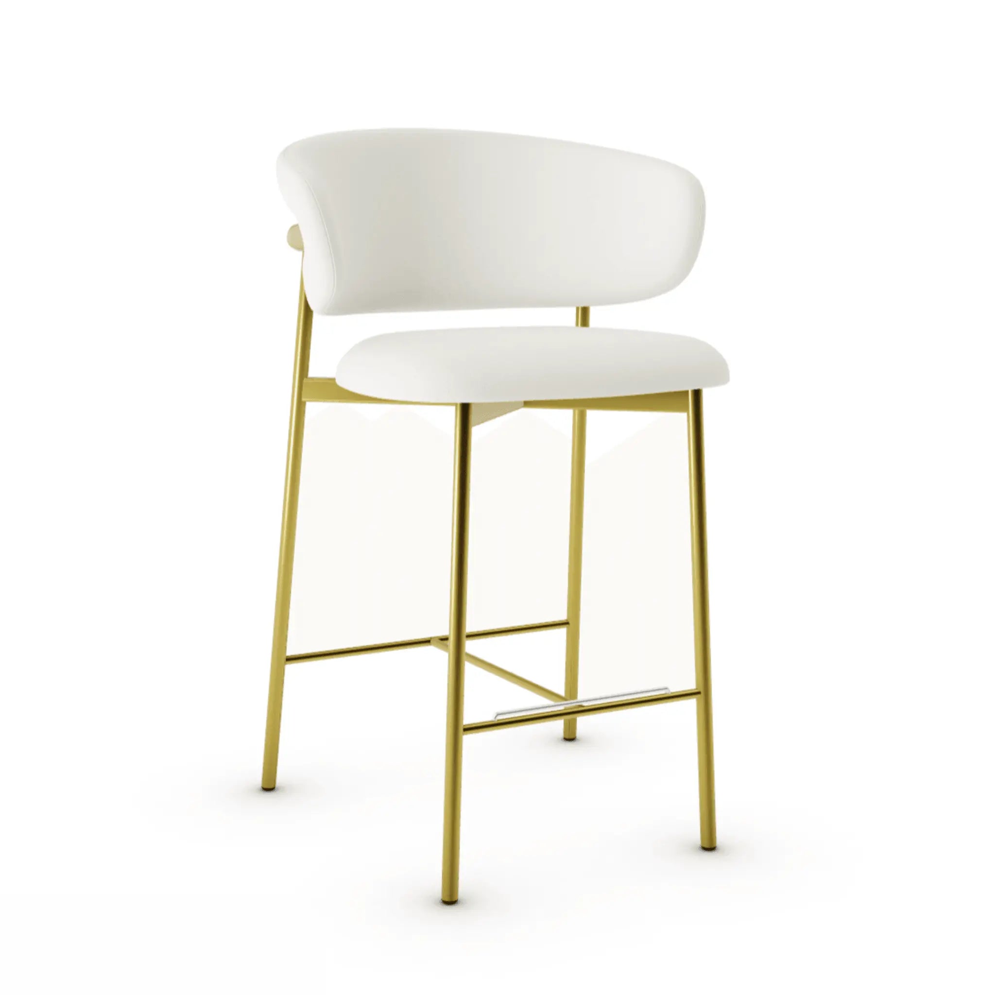 Krzesło barowe OLEANDRO boucle kremowy z metalową podstawą – tkanina bouclé, Calligaris