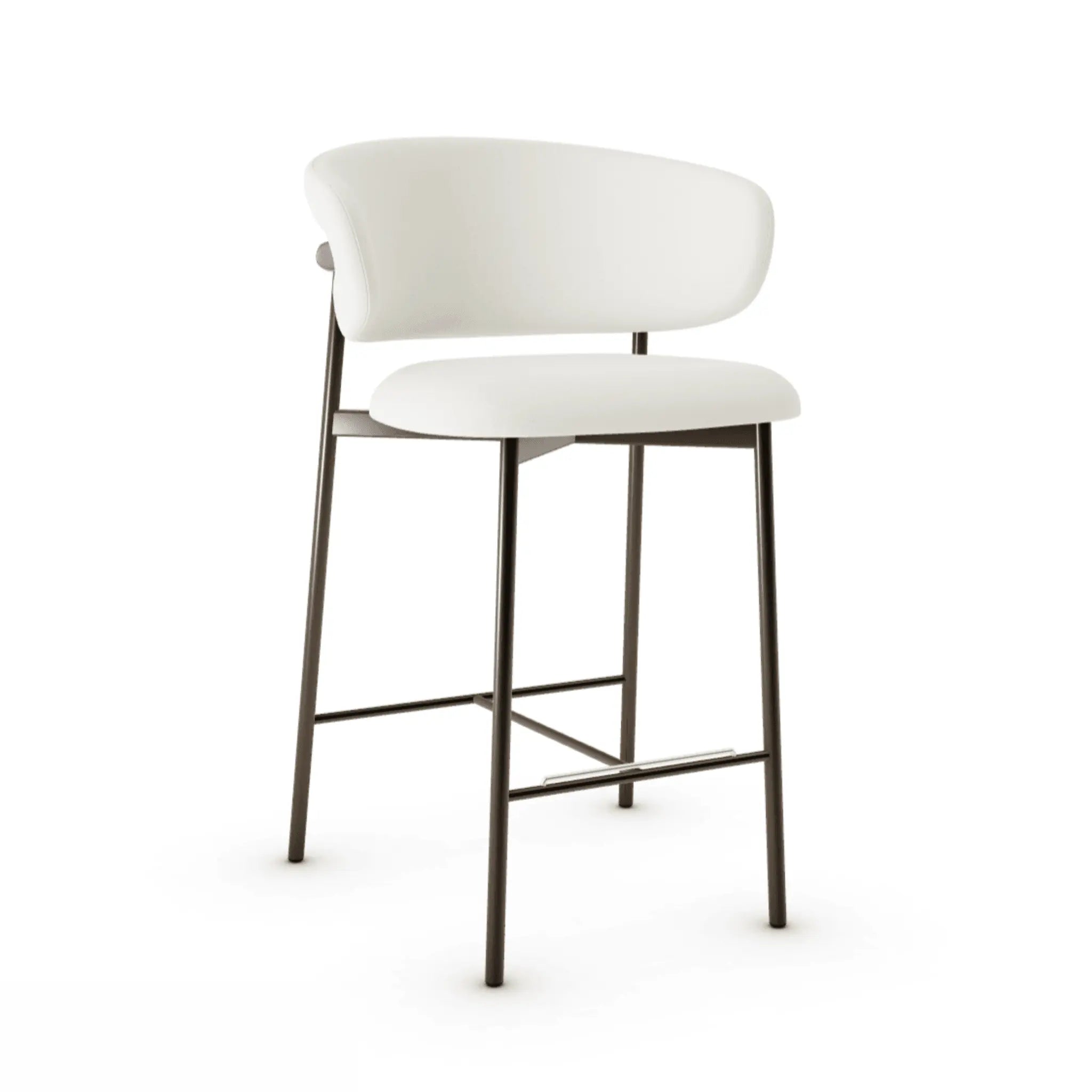 Krzesło barowe OLEANDRO boucle kremowy z metalową podstawą – Calligaris