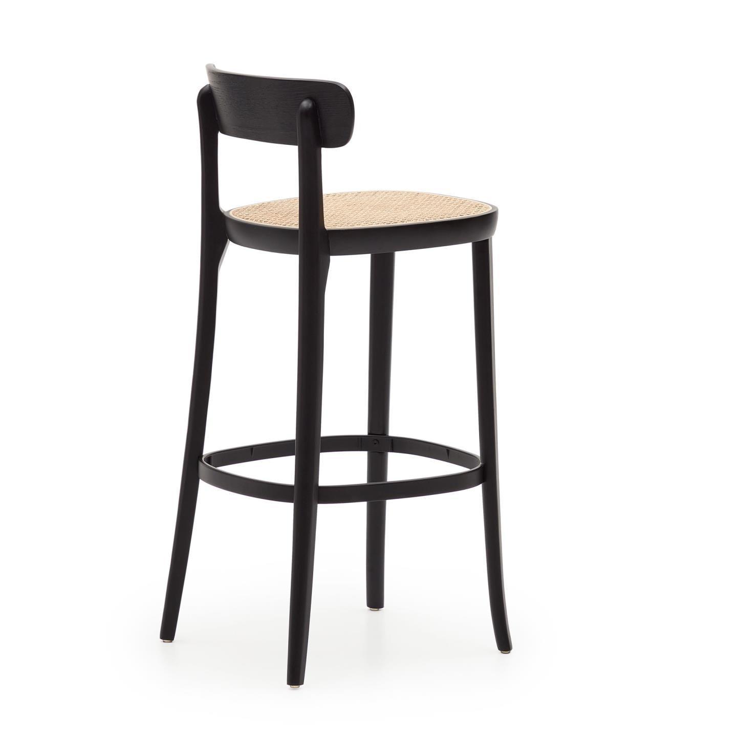 Krzesło barowe ROMANE czarne drewno bukowe La Forma Eye on Design