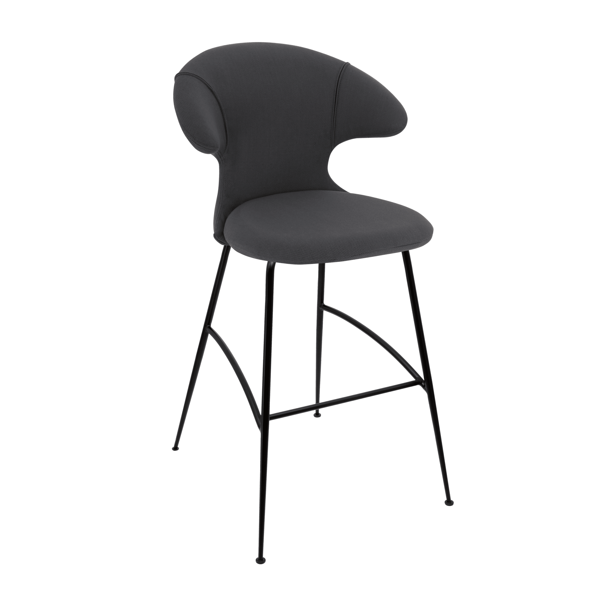 Krzesło barowe TIME FLIES antracytowy z czarną podstawą UMAGE Eye on Design