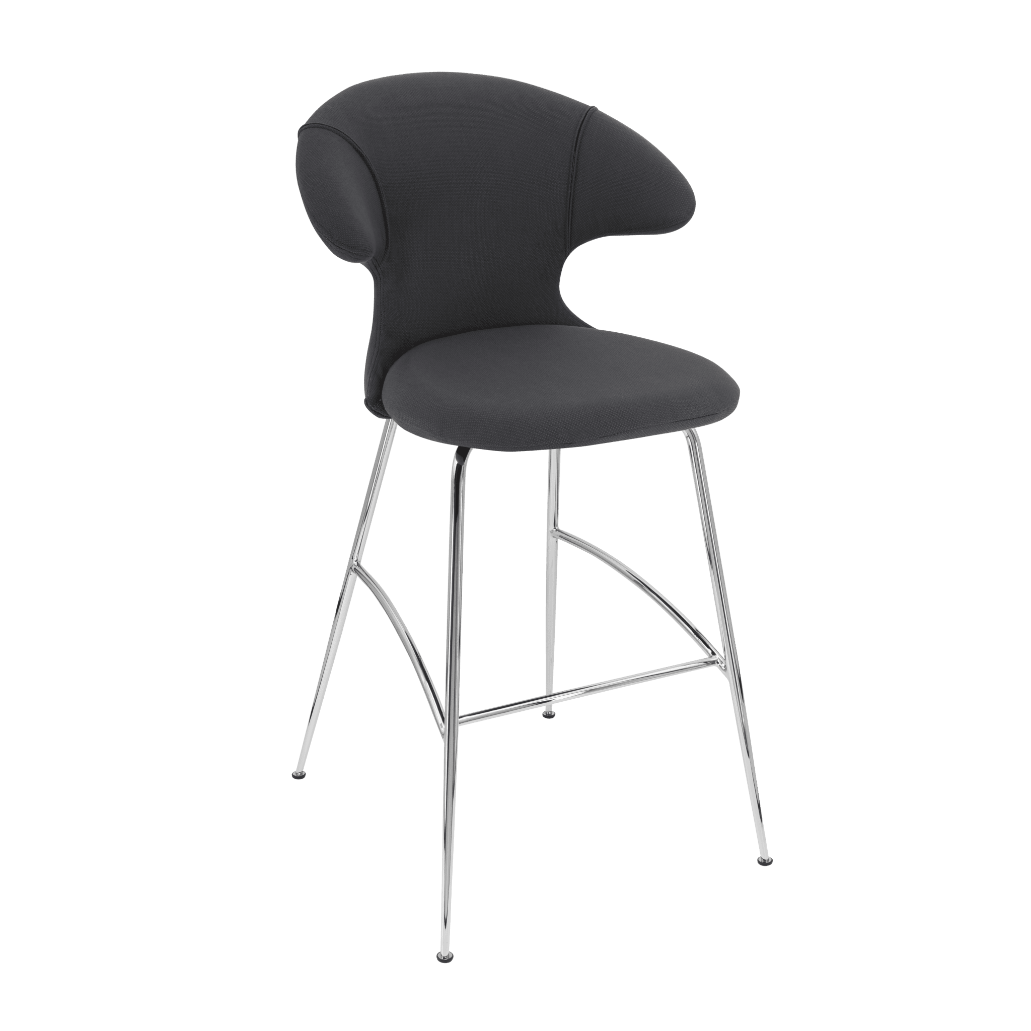 Krzesło barowe TIME FLIES antracytowy ze srebrną podstawą UMAGE Eye on Design