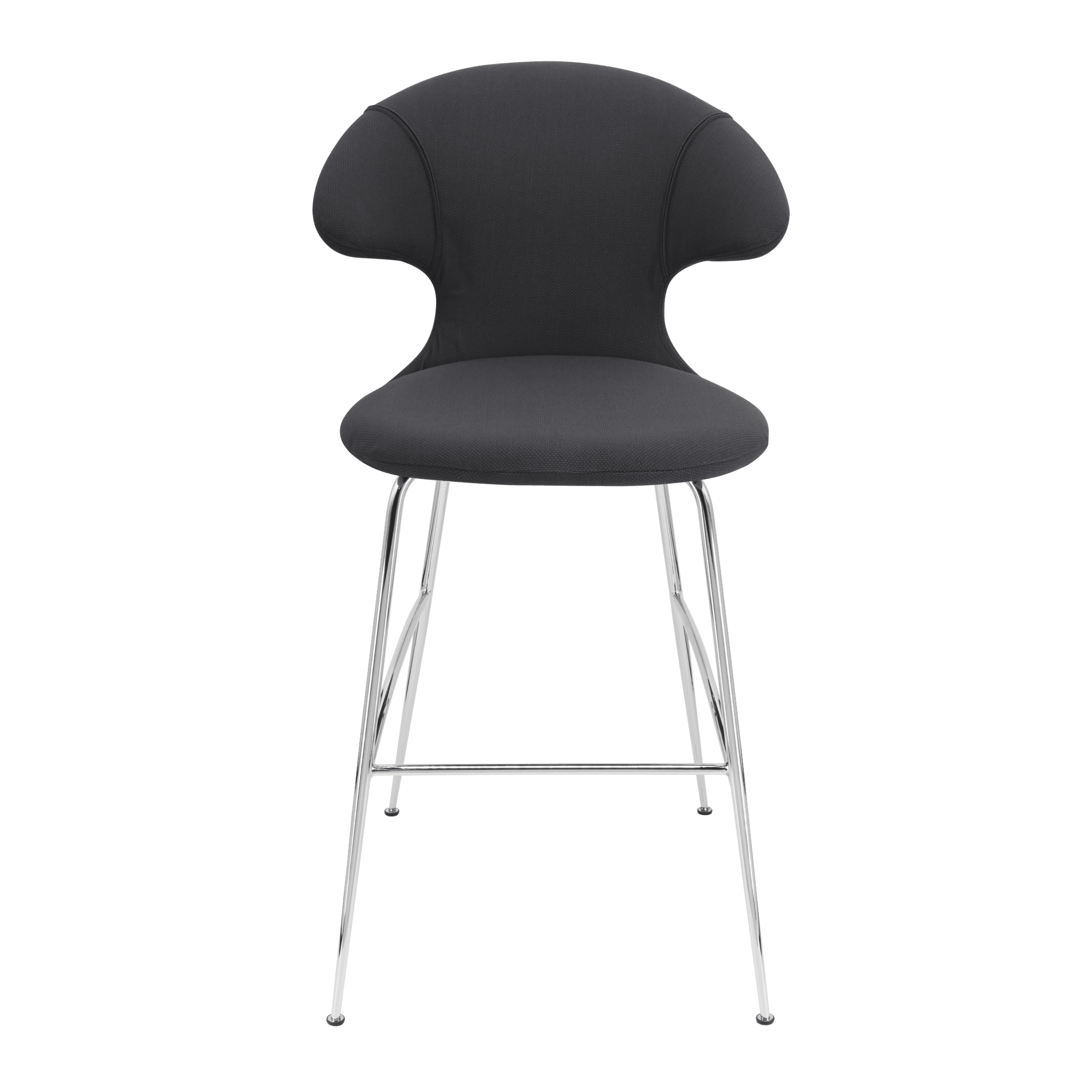 Krzesło barowe TIME FLIES antracytowy ze srebrną podstawą UMAGE 112 cm Eye on Design