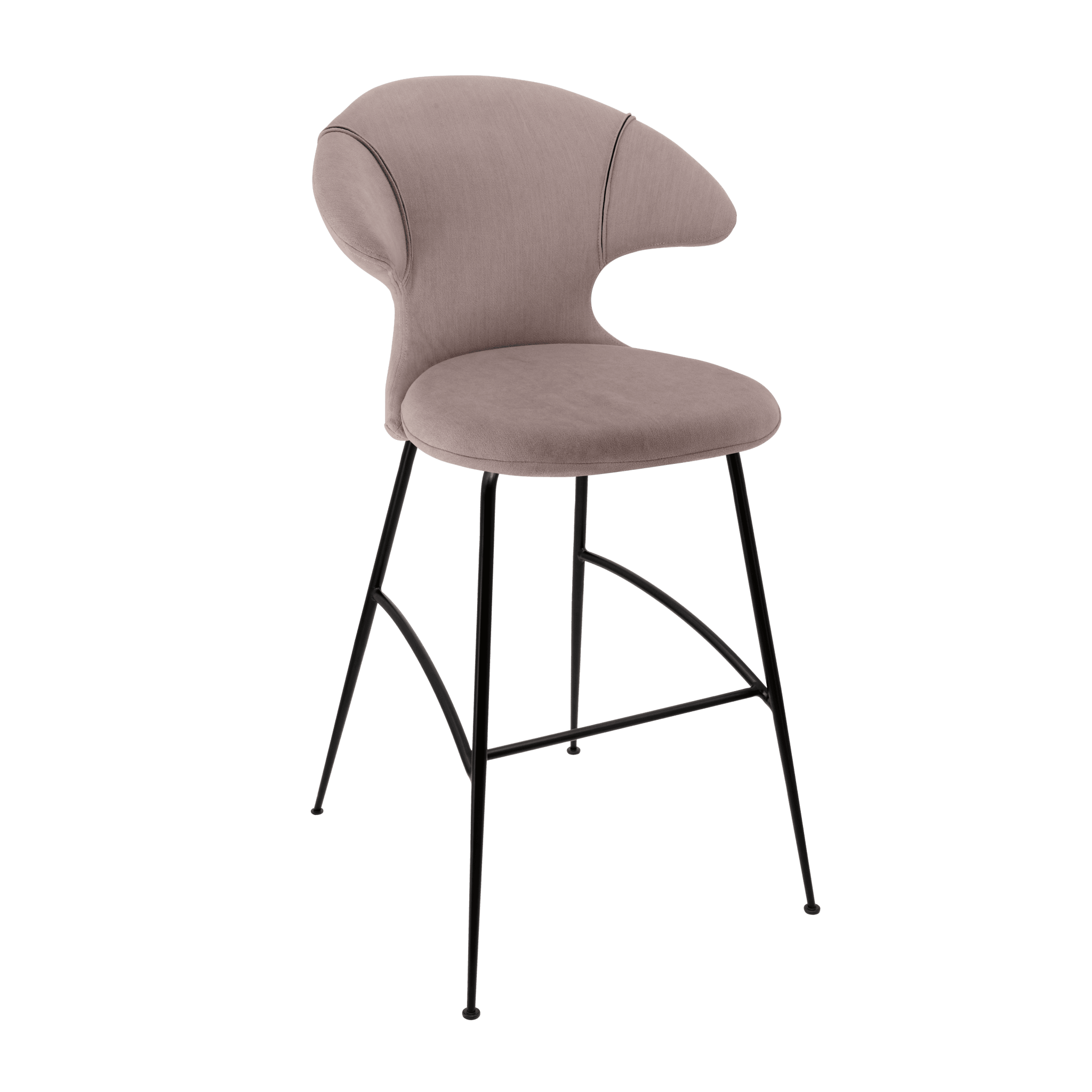 Krzesło barowe TIME FLIES brudny róż z czarną podstawą UMAGE Eye on Design