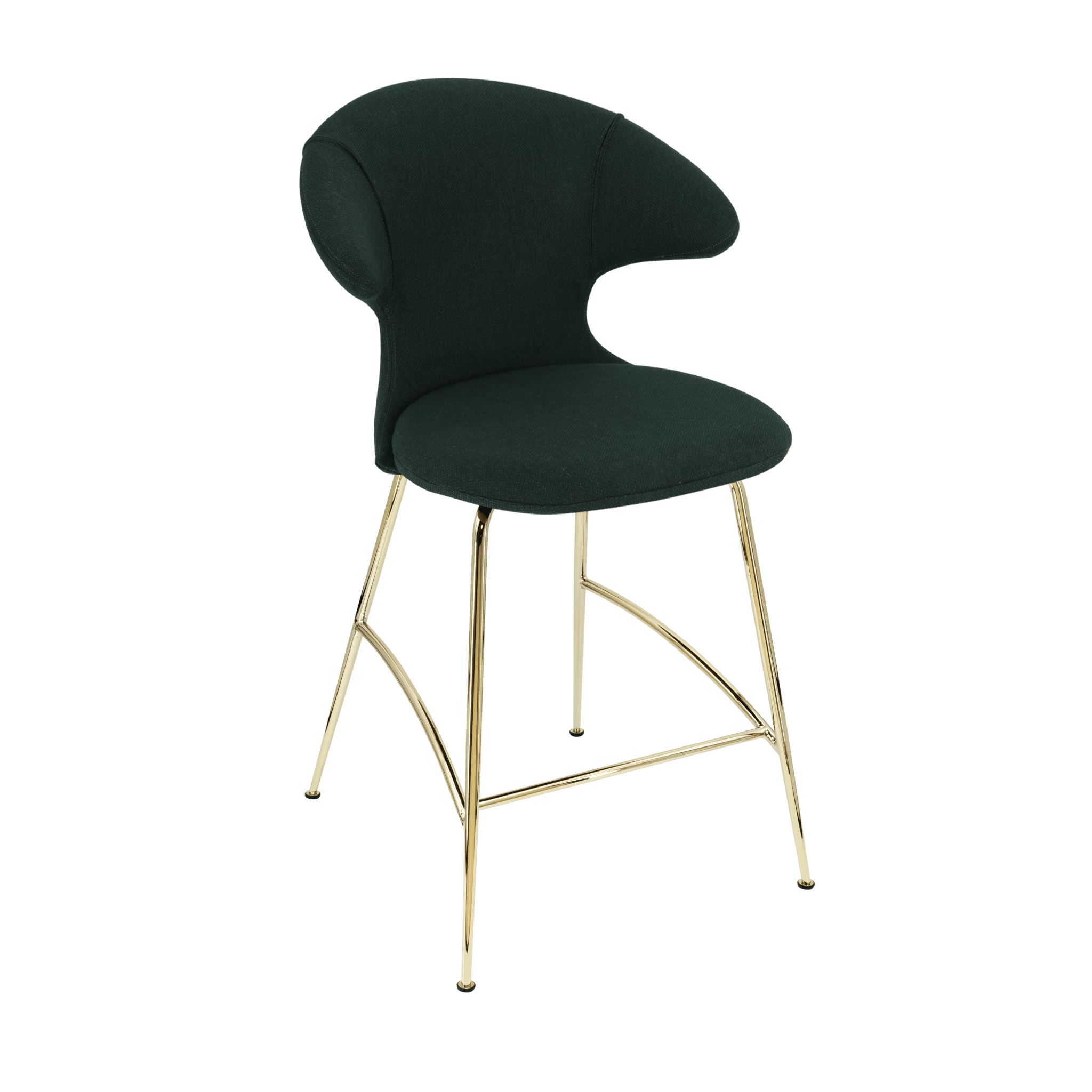 Krzesło barowe TIME FLIES butelkowa zieleń ze złotą podstawą UMAGE Eye on Design