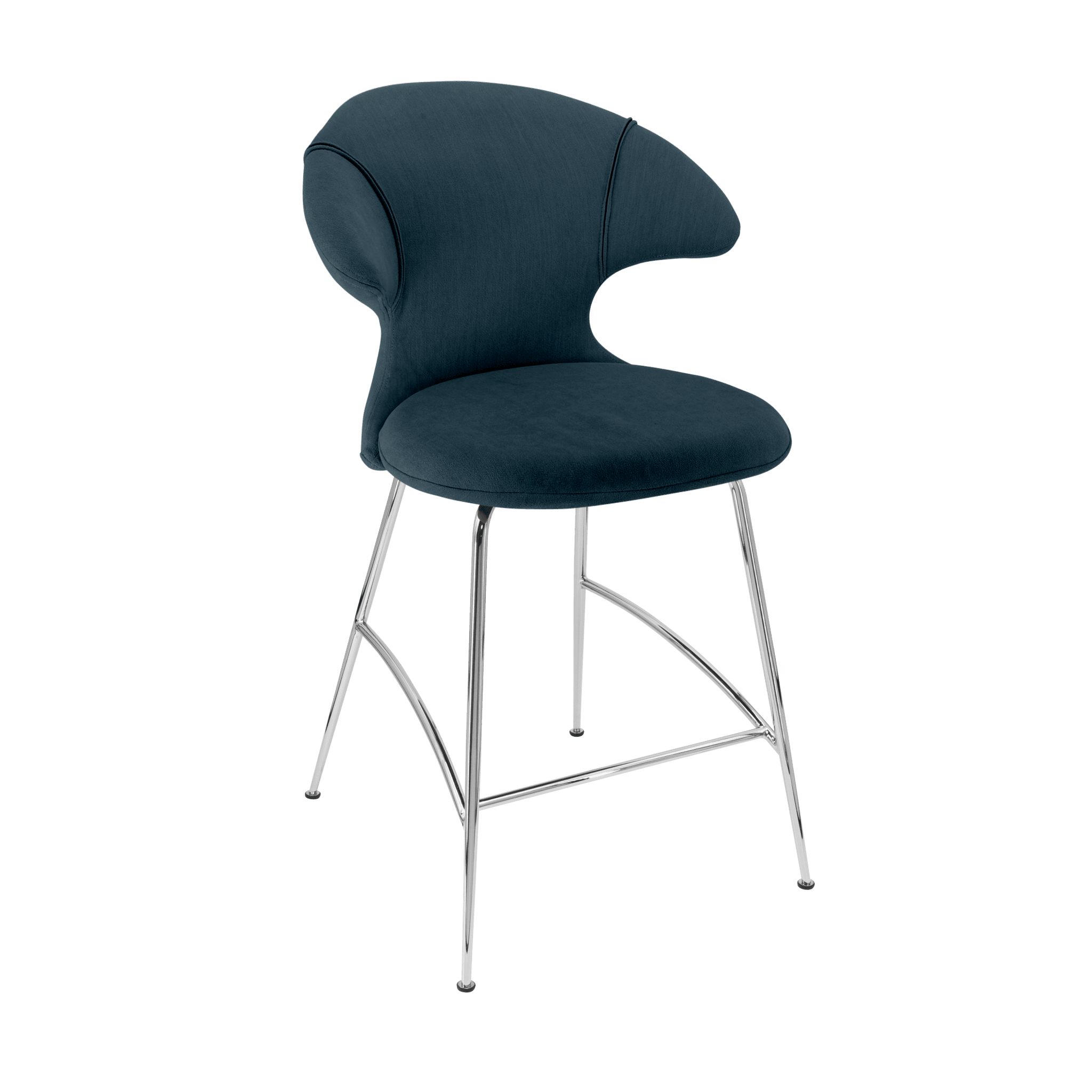 Krzesło barowe TIME FLIES granatowy ze srebrną podstawą UMAGE Eye on Design