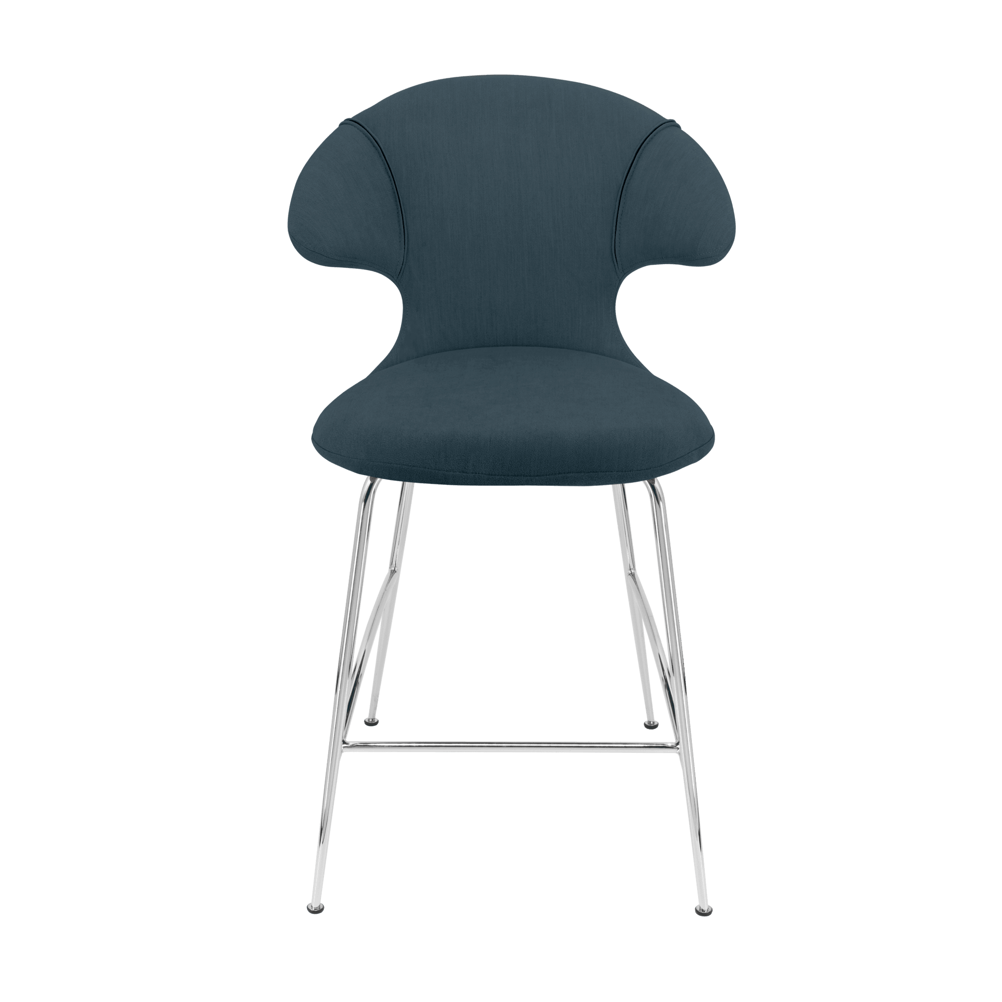 Krzesło barowe TIME FLIES granatowy ze srebrną podstawą UMAGE 102 cm Eye on Design