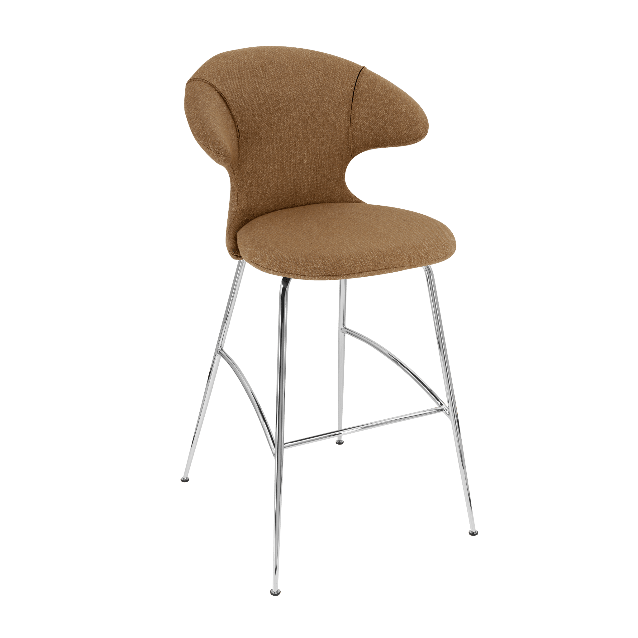 Krzesło barowe TIME FLIES karmelowy ze srebrną podstawą UMAGE Eye on Design