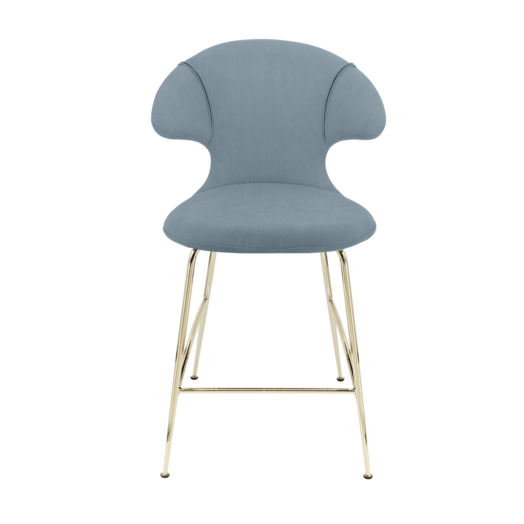 Krzesło barowe TIME FLIES niebieski ze złotą podstawą UMAGE 102 cm Eye on Design