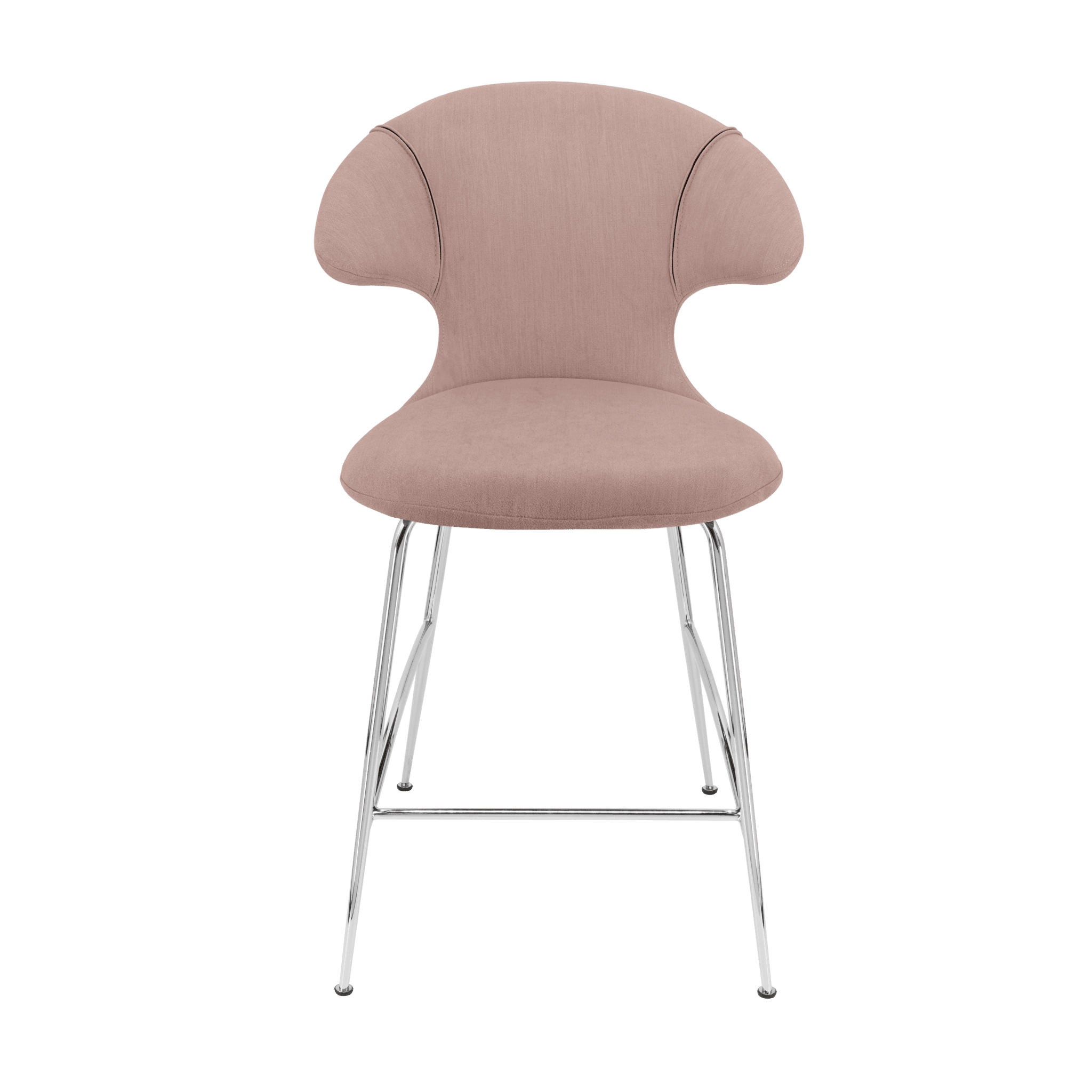 Krzesło barowe TIME FLIES pudrowy róż ze srebrną podstawą UMAGE 102 cm Eye on Design