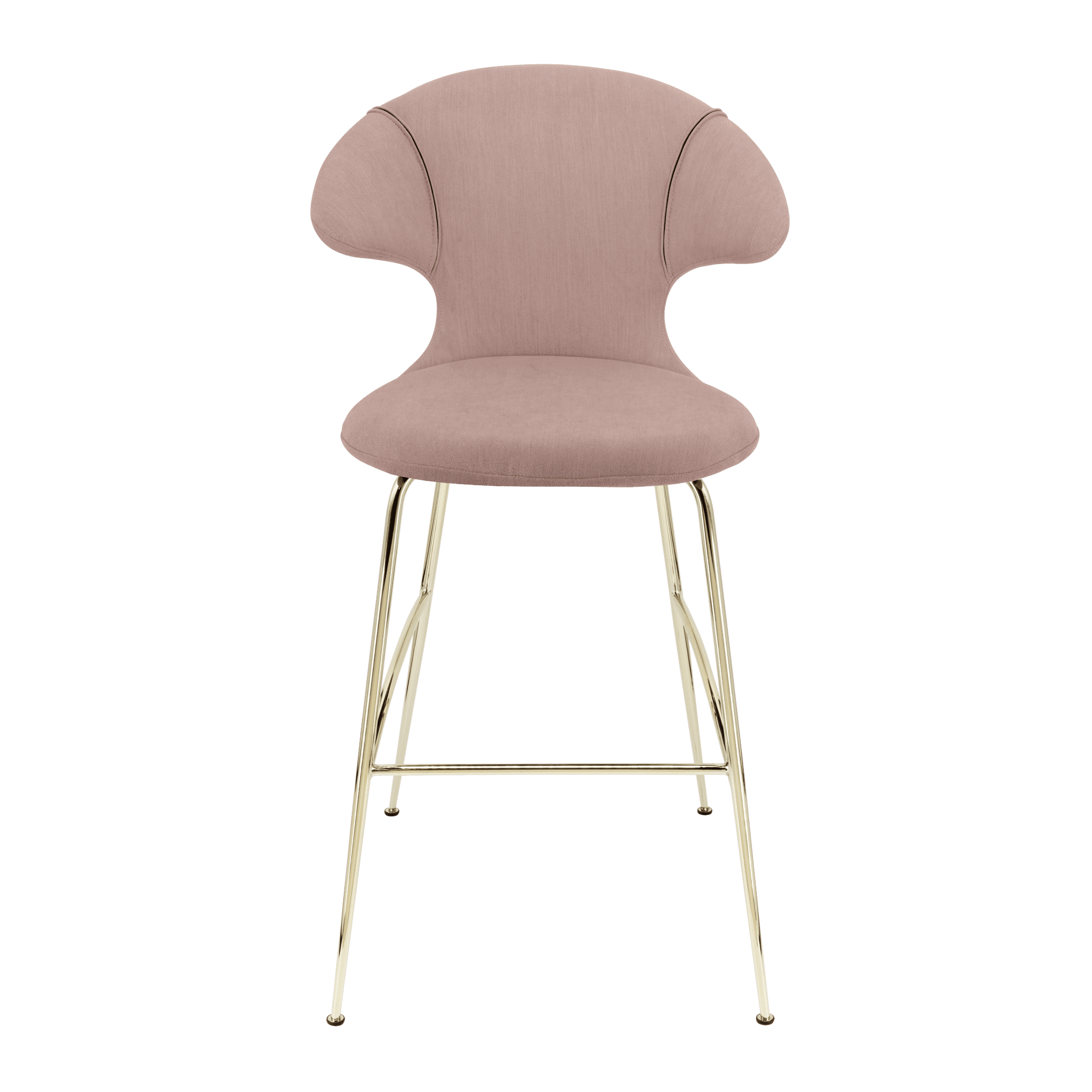 Krzesło barowe TIME FLIES pudrowy róż ze złotą podstawą UMAGE 112 cm Eye on Design