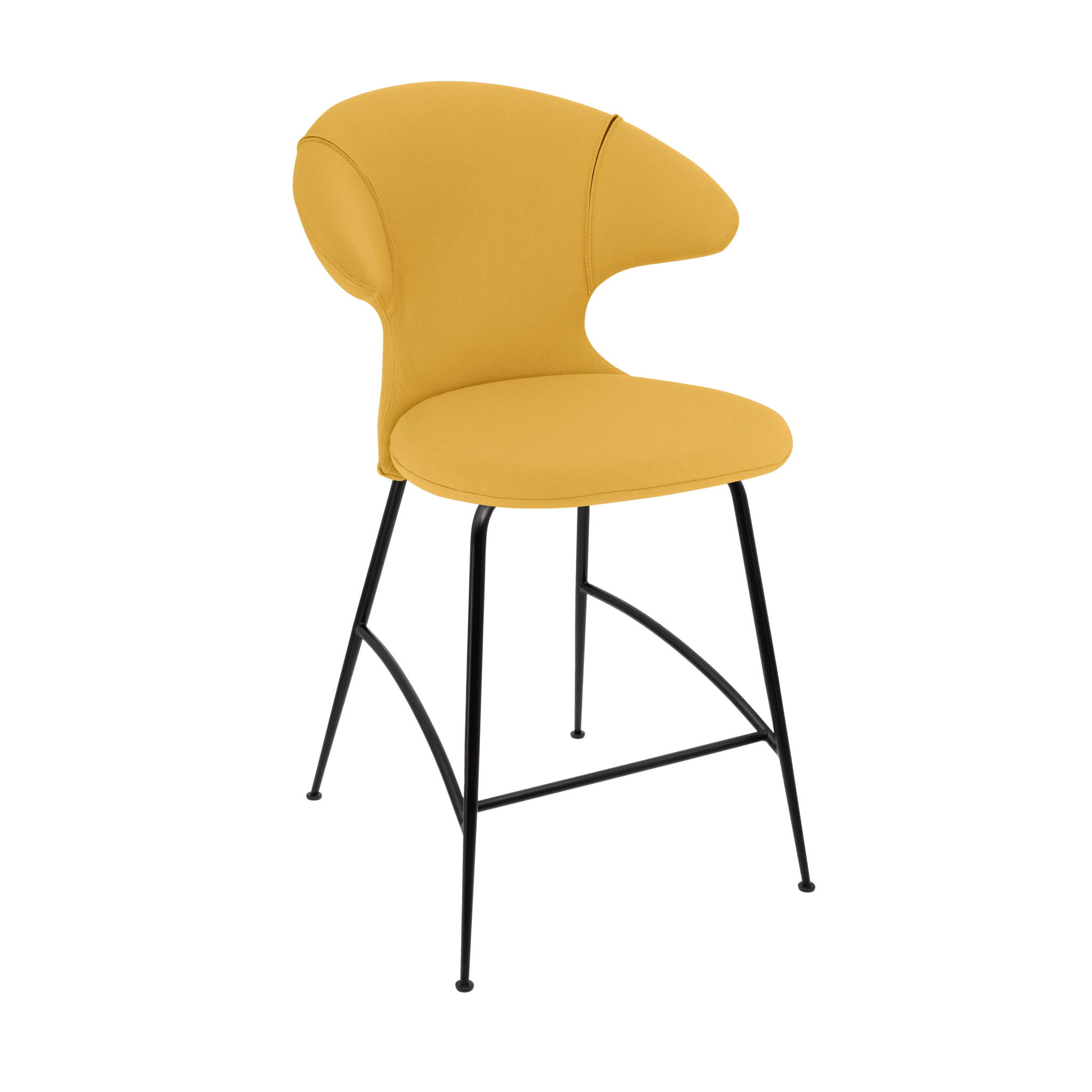 Krzesło barowe TIME FLIES szafranowy z czarną podstawą UMAGE Eye on Design