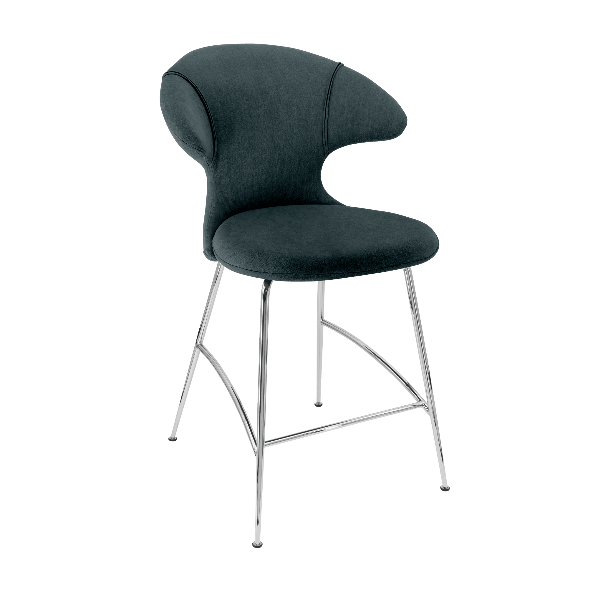 Krzesło barowe TIME FLIES szaroniebieski ze srebrną podstawą UMAGE Eye on Design