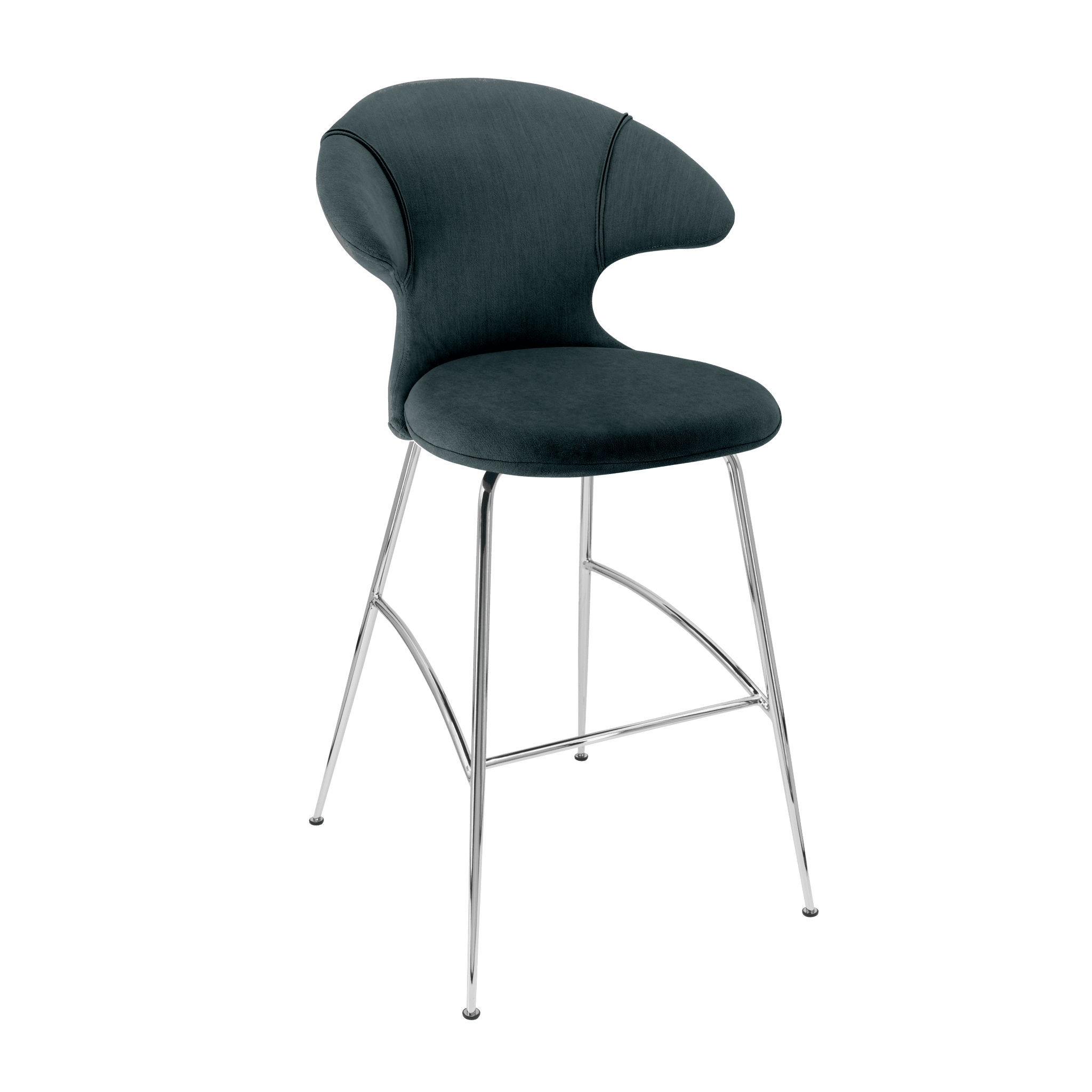 Krzesło barowe TIME FLIES szaroniebieski ze srebrną podstawą UMAGE Eye on Design