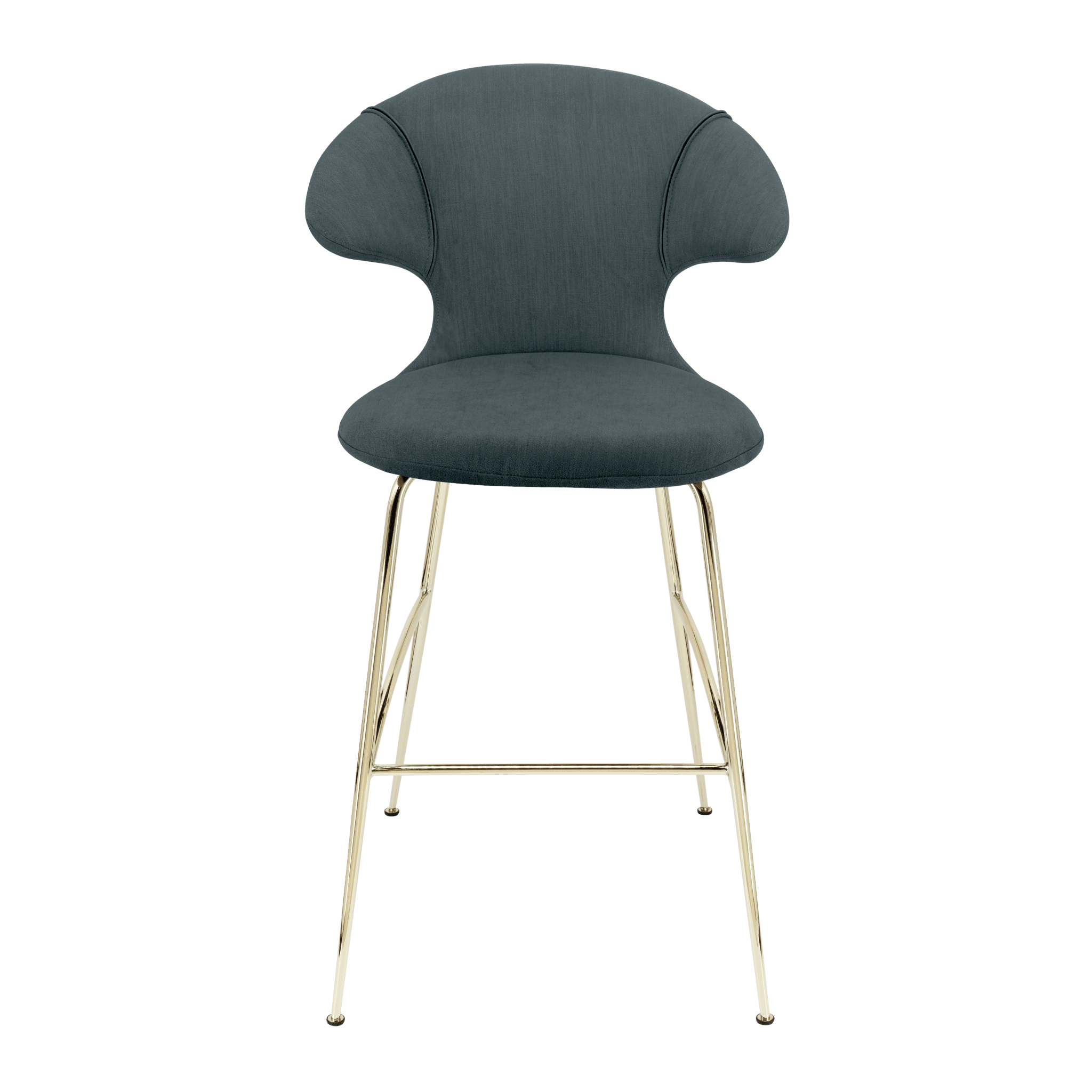 Krzesło barowe TIME FLIES szaroniebieski ze złotą podstawą UMAGE 112 cm Eye on Design