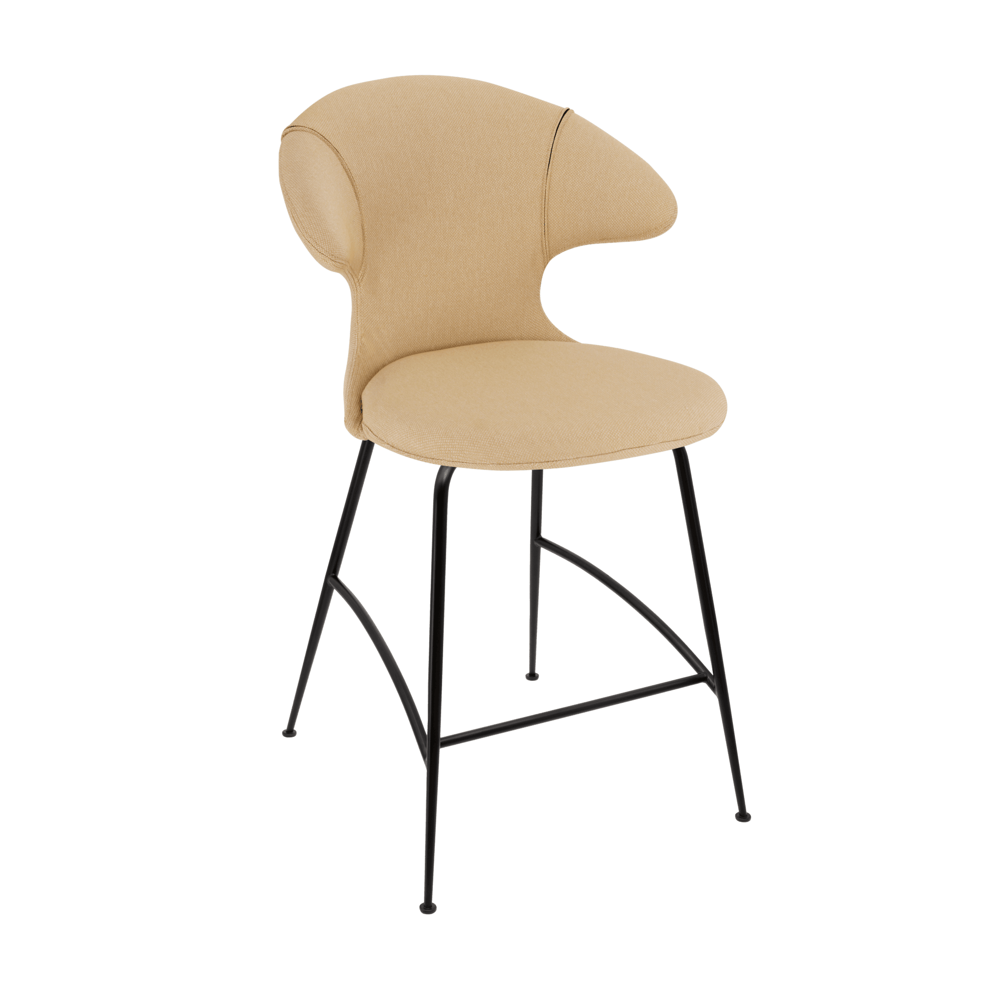 Krzesło barowe TIME FLIES żółty piaskowy z czarną podstawą UMAGE Eye on Design