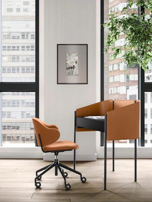 Krzesło biurowe HOLLY burgundowa ekoskóra Calligaris Eye on Design