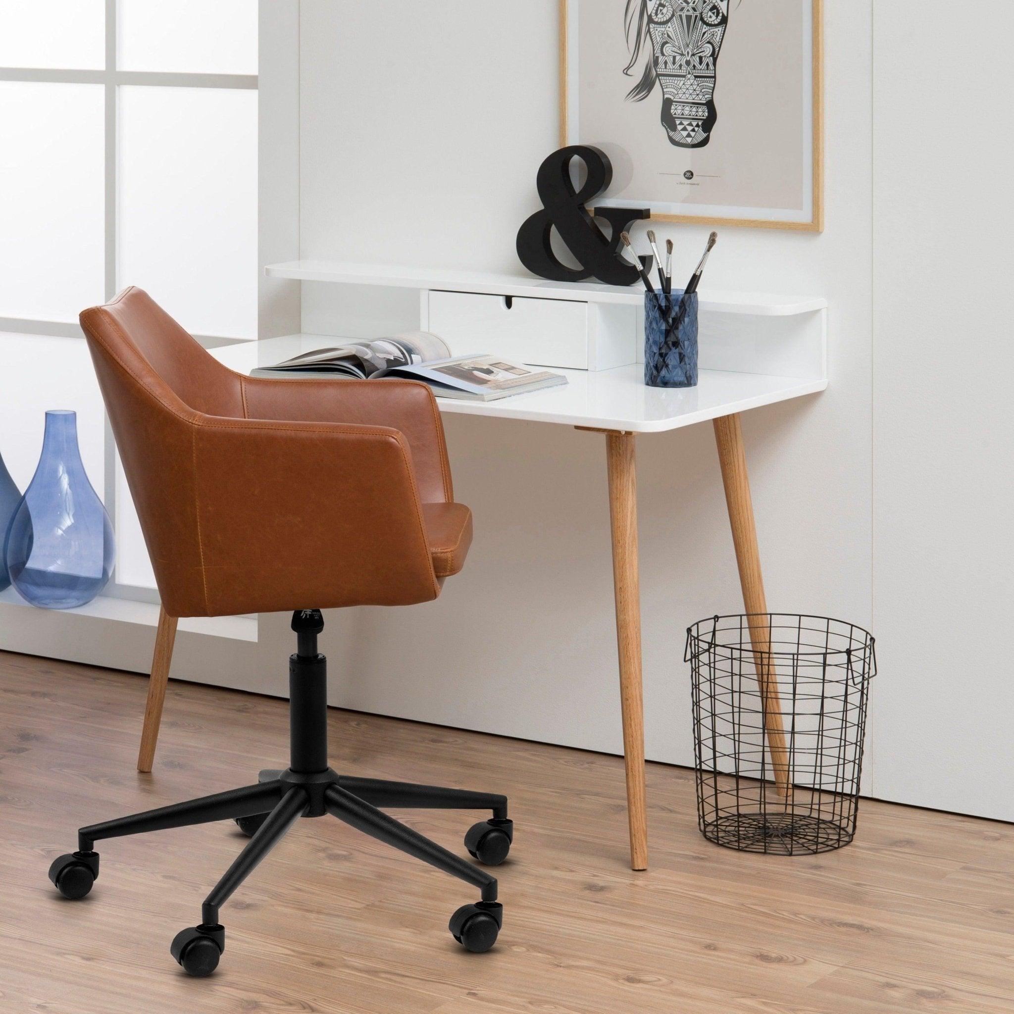 Krzesło biurowe MILAS brandy ekoskóra Actona Eye on Design