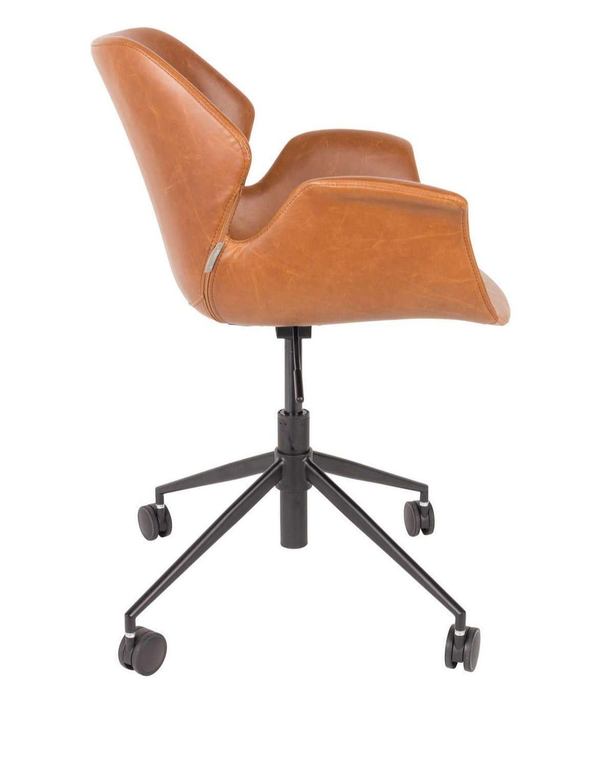 Krzesło biurowe NIKKI brązowy Zuiver Eye on Design