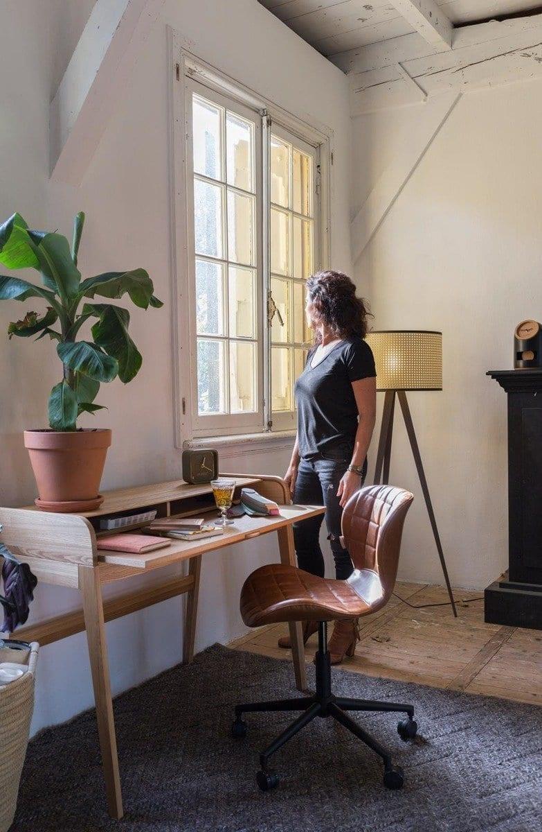 Krzesło biurowe OMG brązowa ekoskóra Zuiver Eye on Design