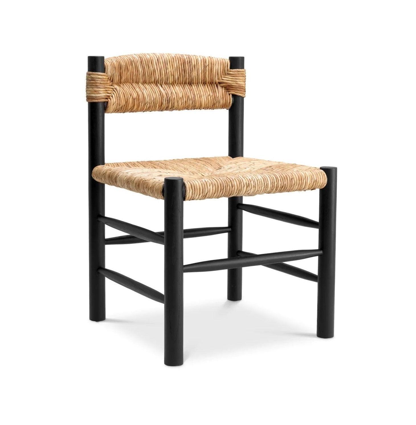 Krzesło COSBY czarny z trawą morską Eichholtz Eye on Design